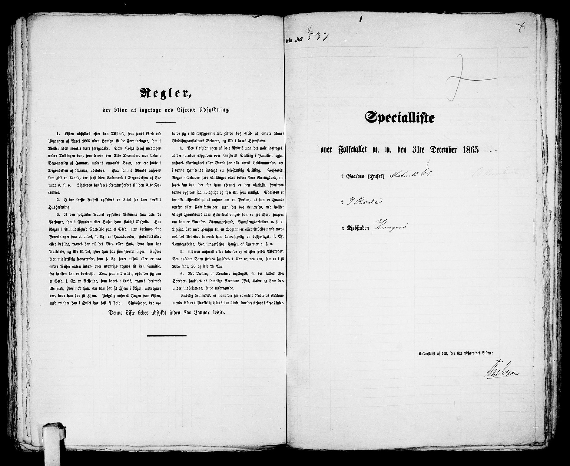 RA, Folketelling 1865 for 0801B Kragerø prestegjeld, Kragerø kjøpstad, 1865, s. 1090