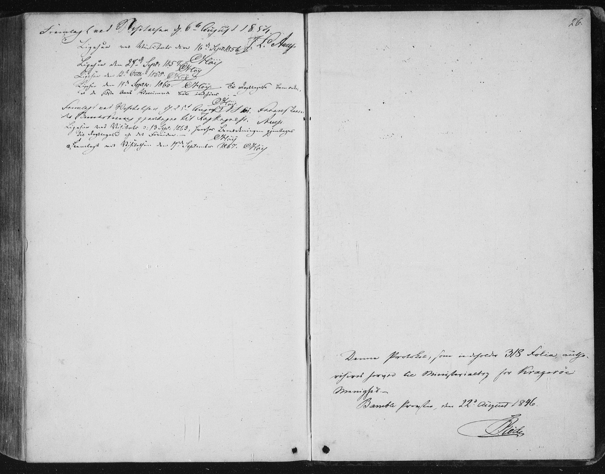 Kragerø kirkebøker, AV/SAKO-A-278/F/Fa/L0006: Ministerialbok nr. 6, 1847-1861, s. 26