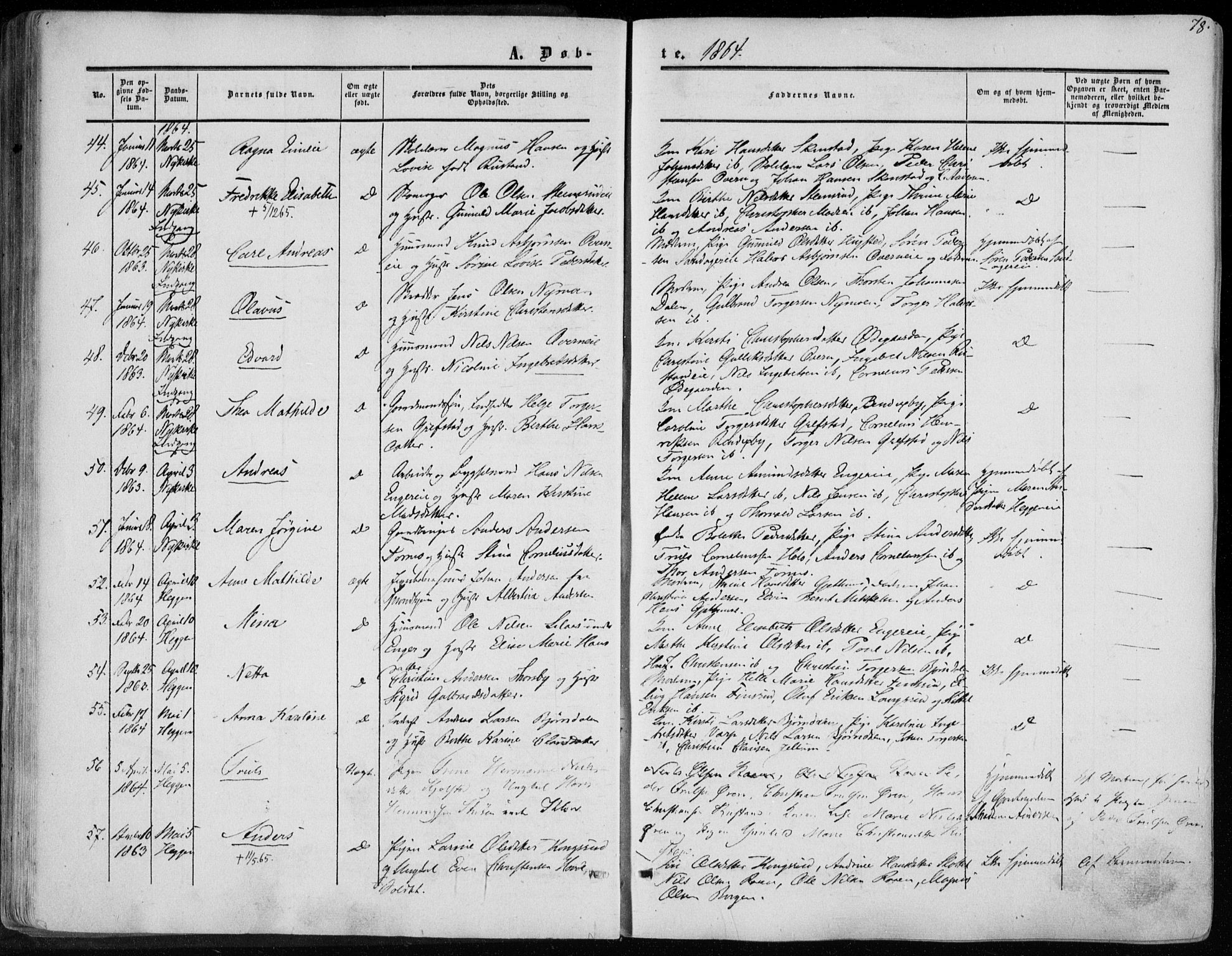 Modum kirkebøker, AV/SAKO-A-234/F/Fa/L0009: Ministerialbok nr. 9, 1860-1864, s. 78