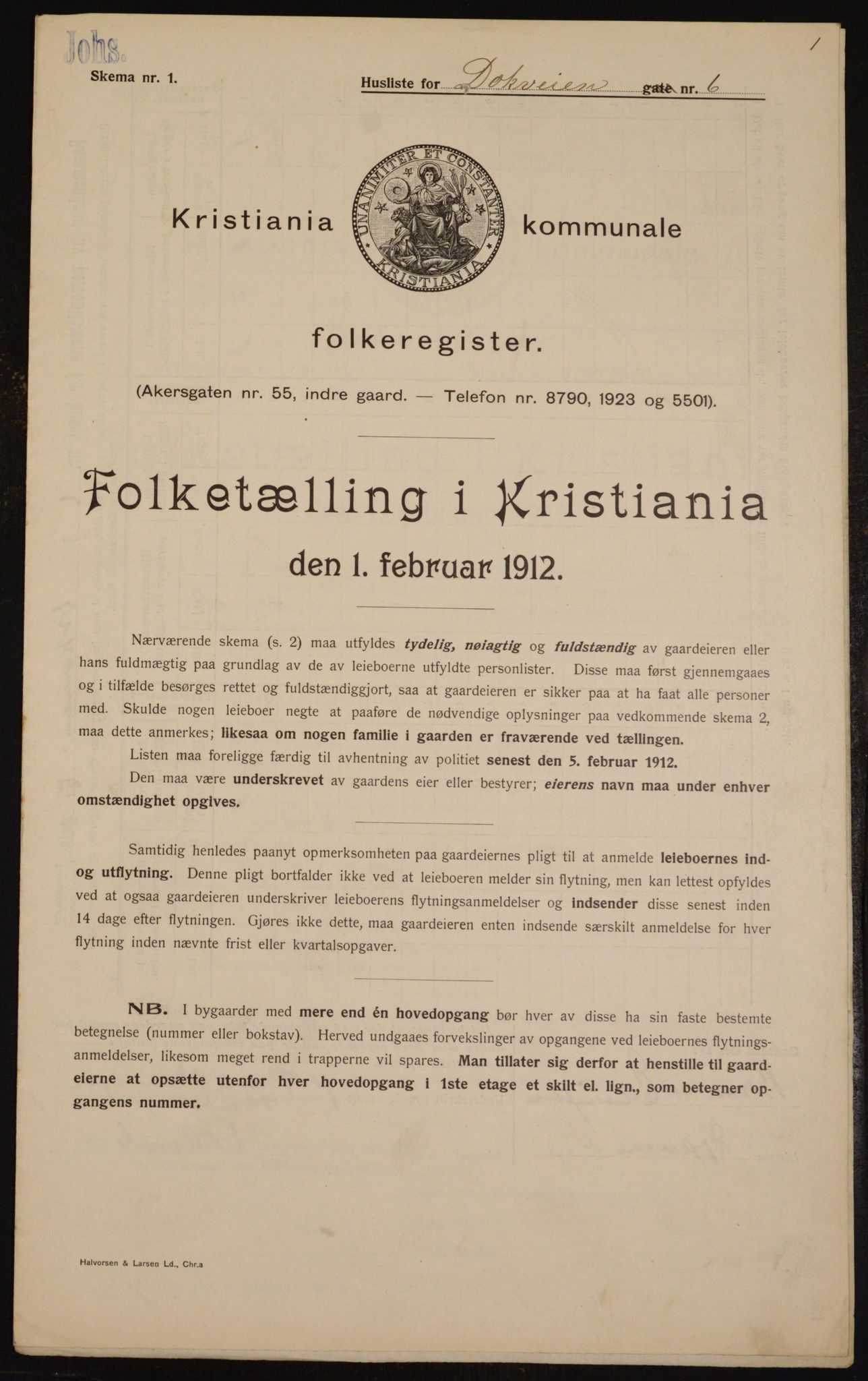 OBA, Kommunal folketelling 1.2.1912 for Kristiania, 1912, s. 15766