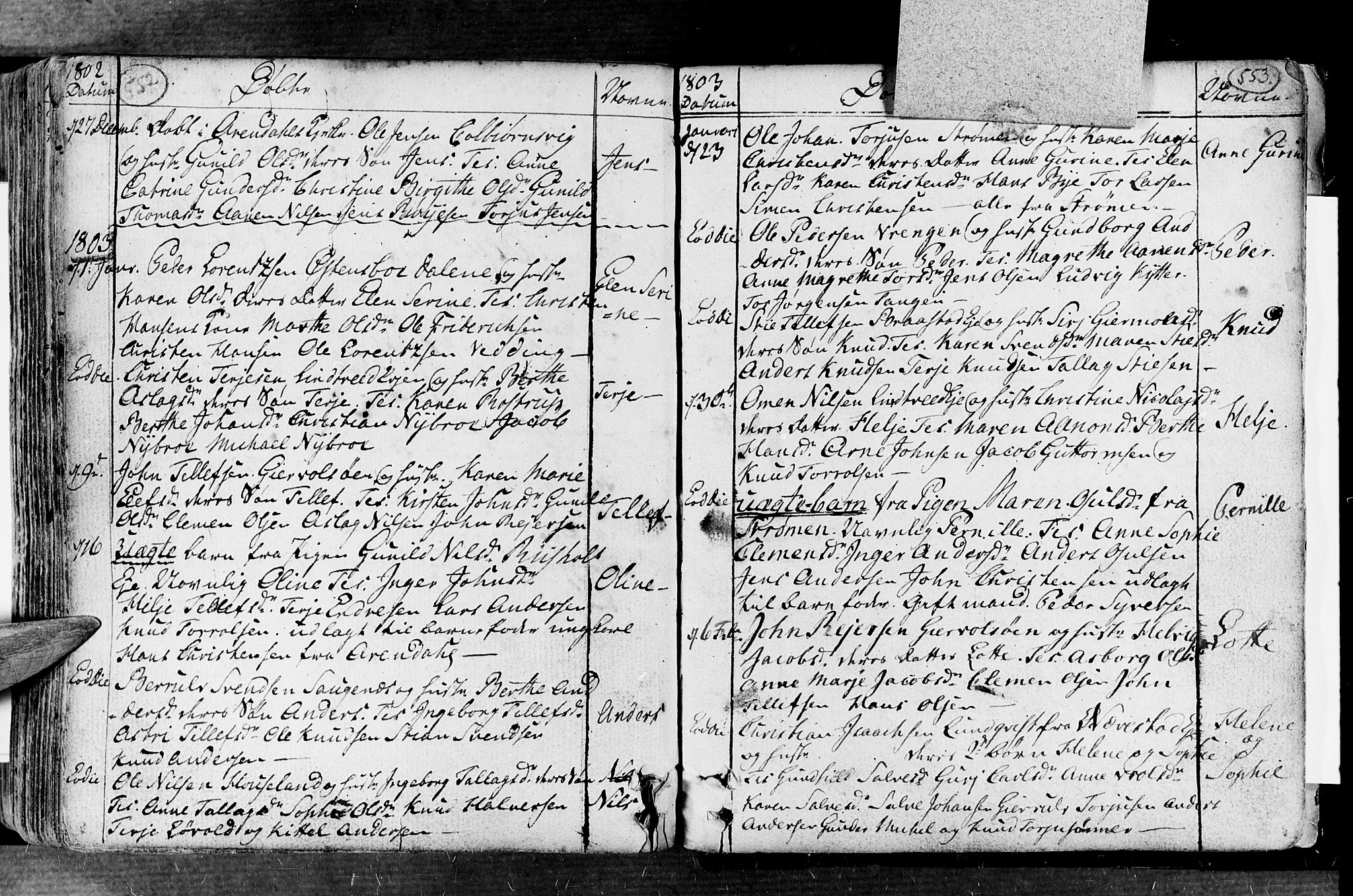 Øyestad sokneprestkontor, AV/SAK-1111-0049/F/Fa/L0008: Ministerialbok nr. A 8, 1777-1804, s. 552-553