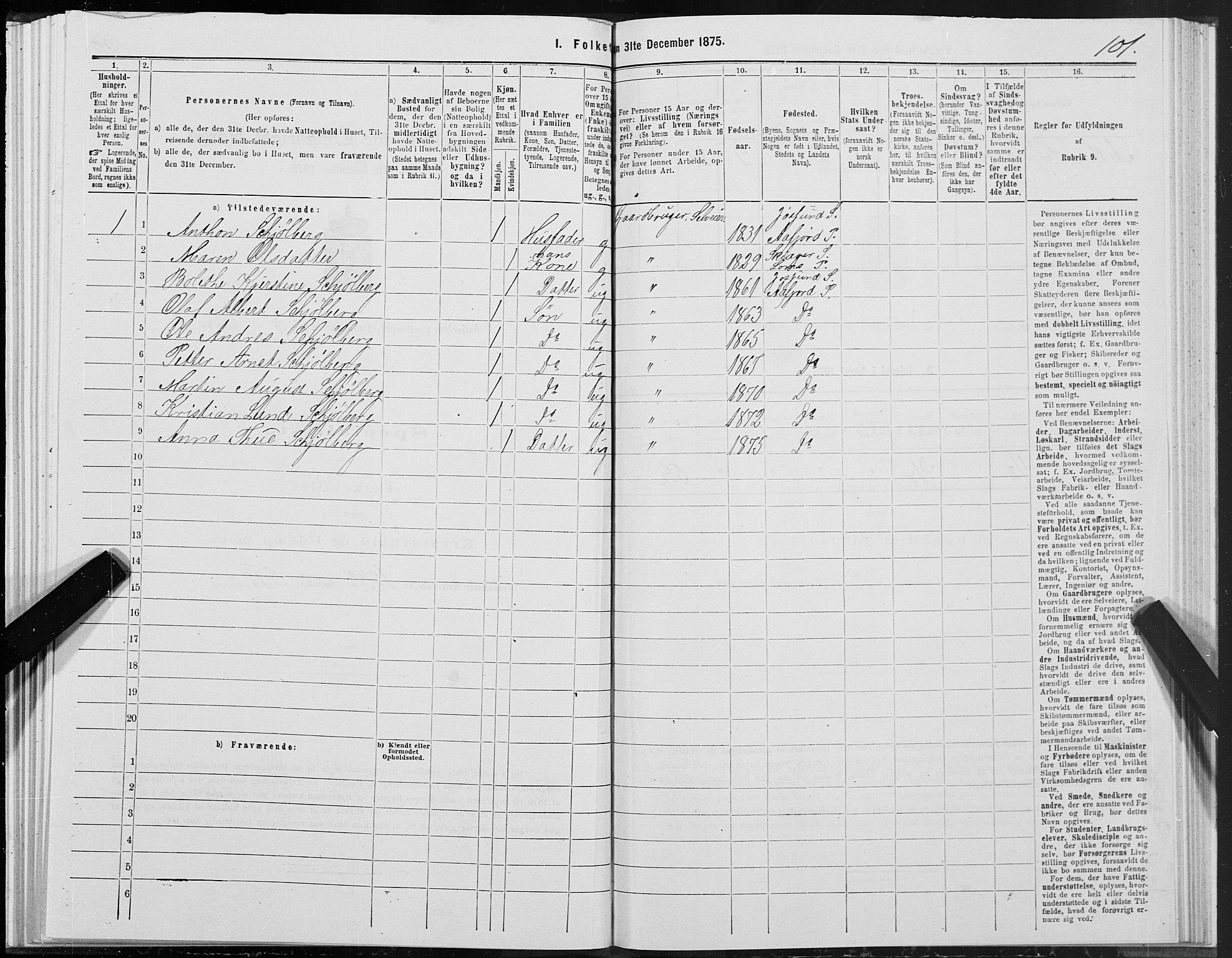 SAT, Folketelling 1875 for 1630P Aafjorden prestegjeld, 1875, s. 4101