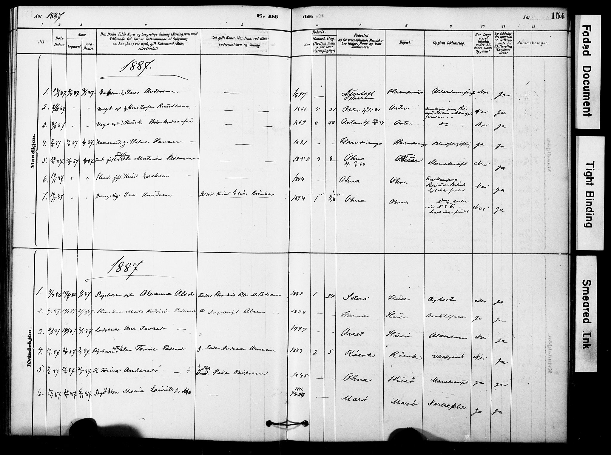 Ministerialprotokoller, klokkerbøker og fødselsregistre - Møre og Romsdal, AV/SAT-A-1454/561/L0729: Ministerialbok nr. 561A03, 1878-1900, s. 154