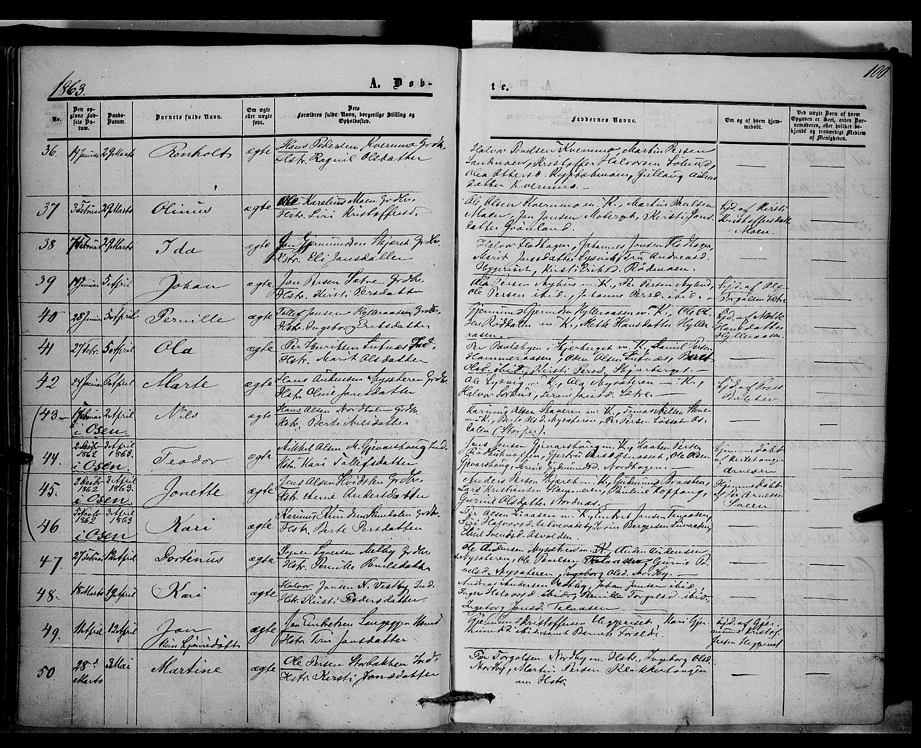 Trysil prestekontor, AV/SAH-PREST-046/H/Ha/Haa/L0005: Ministerialbok nr. 5, 1851-1865, s. 100