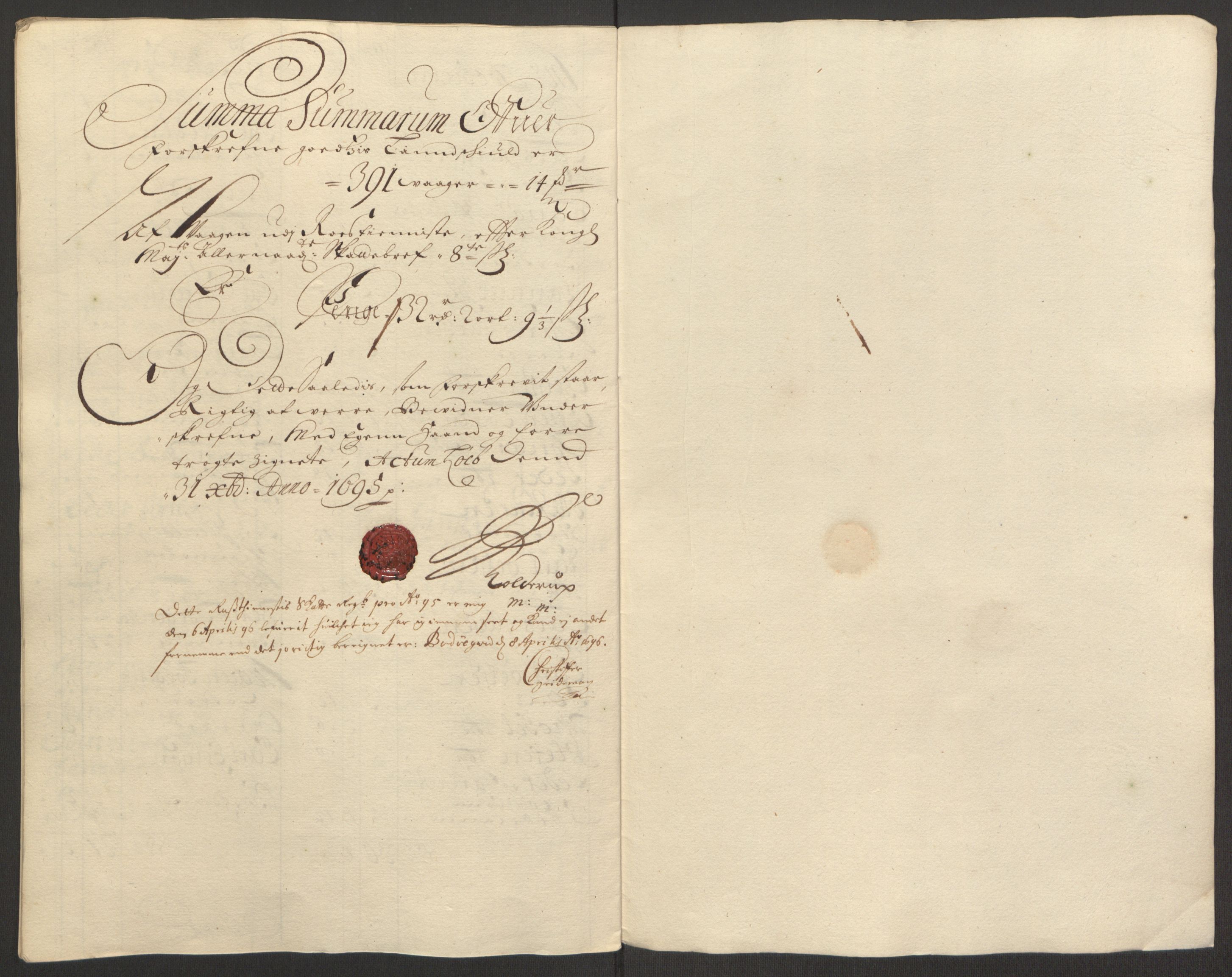 Rentekammeret inntil 1814, Reviderte regnskaper, Fogderegnskap, AV/RA-EA-4092/R66/L4578: Fogderegnskap Salten, 1694-1696, s. 180