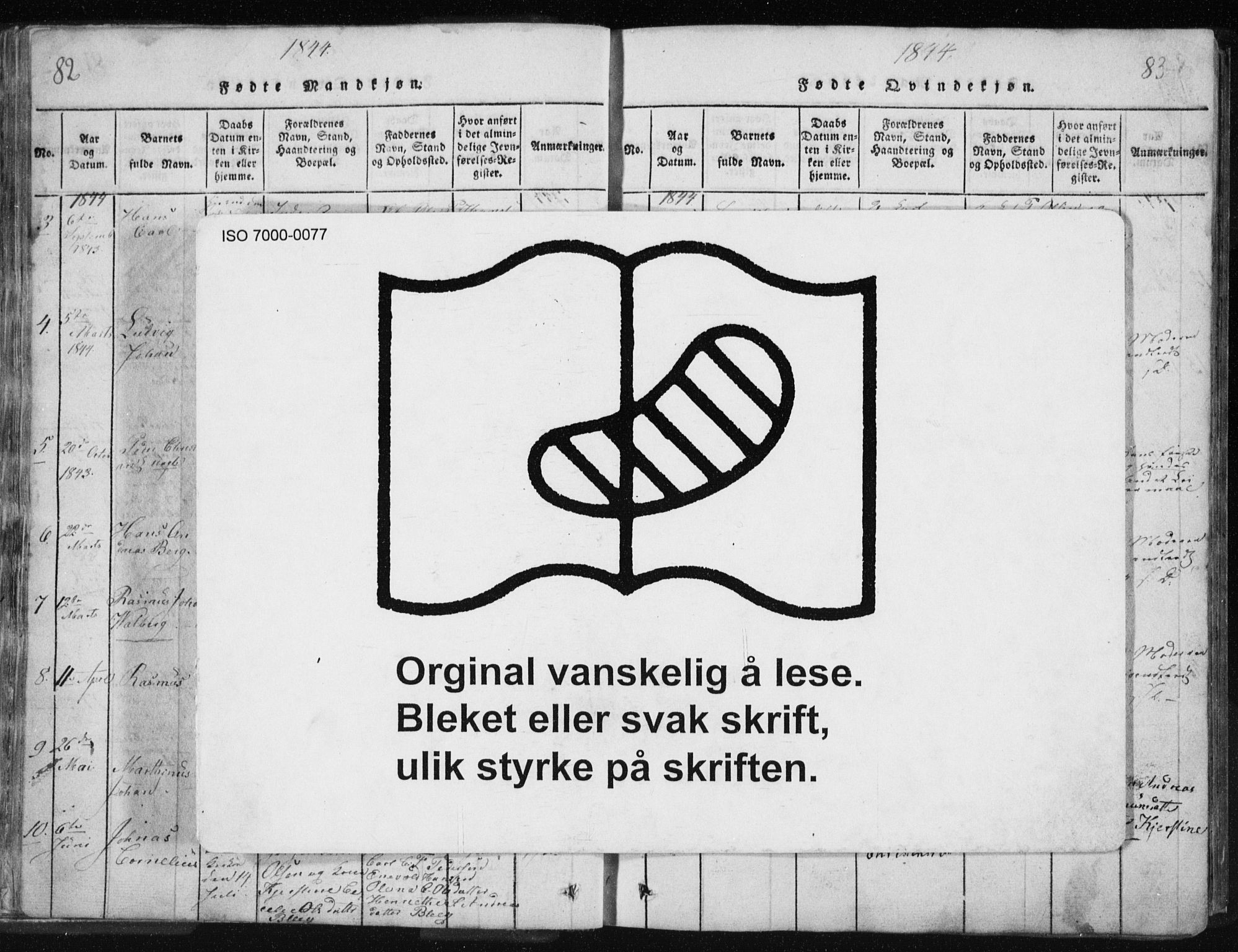 Ministerialprotokoller, klokkerbøker og fødselsregistre - Nordland, AV/SAT-A-1459/897/L1411: Klokkerbok nr. 897C01, 1820-1866, s. 82-83