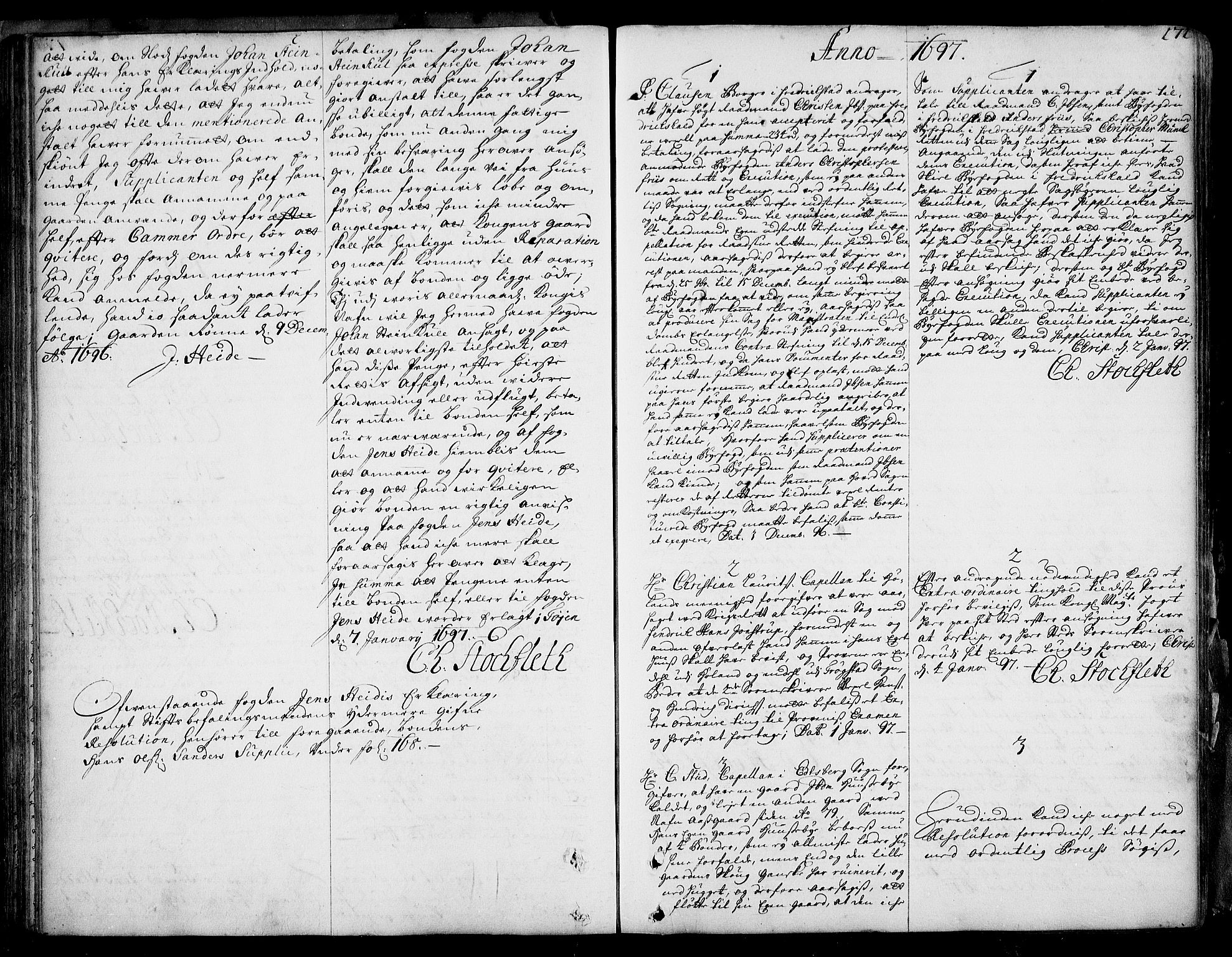 Stattholderembetet 1572-1771, RA/EA-2870/Ad/L0005: Supplikasjons- og resolusjonsprotokoll, 1692-1699, s. 170b-171a