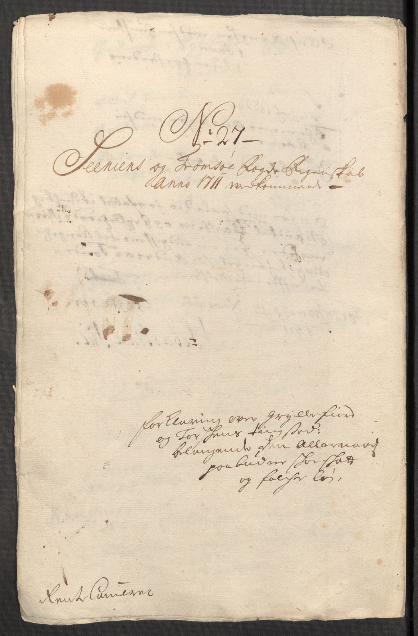 Rentekammeret inntil 1814, Reviderte regnskaper, Fogderegnskap, AV/RA-EA-4092/R68/L4758: Fogderegnskap Senja og Troms, 1711-1712, s. 192
