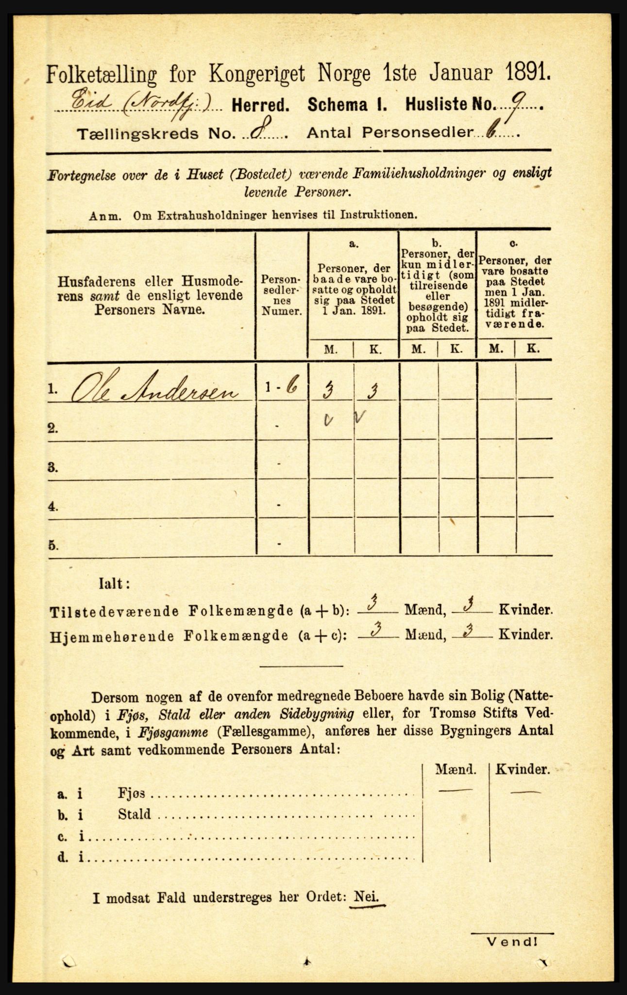 RA, Folketelling 1891 for 1443 Eid herred, 1891, s. 1957