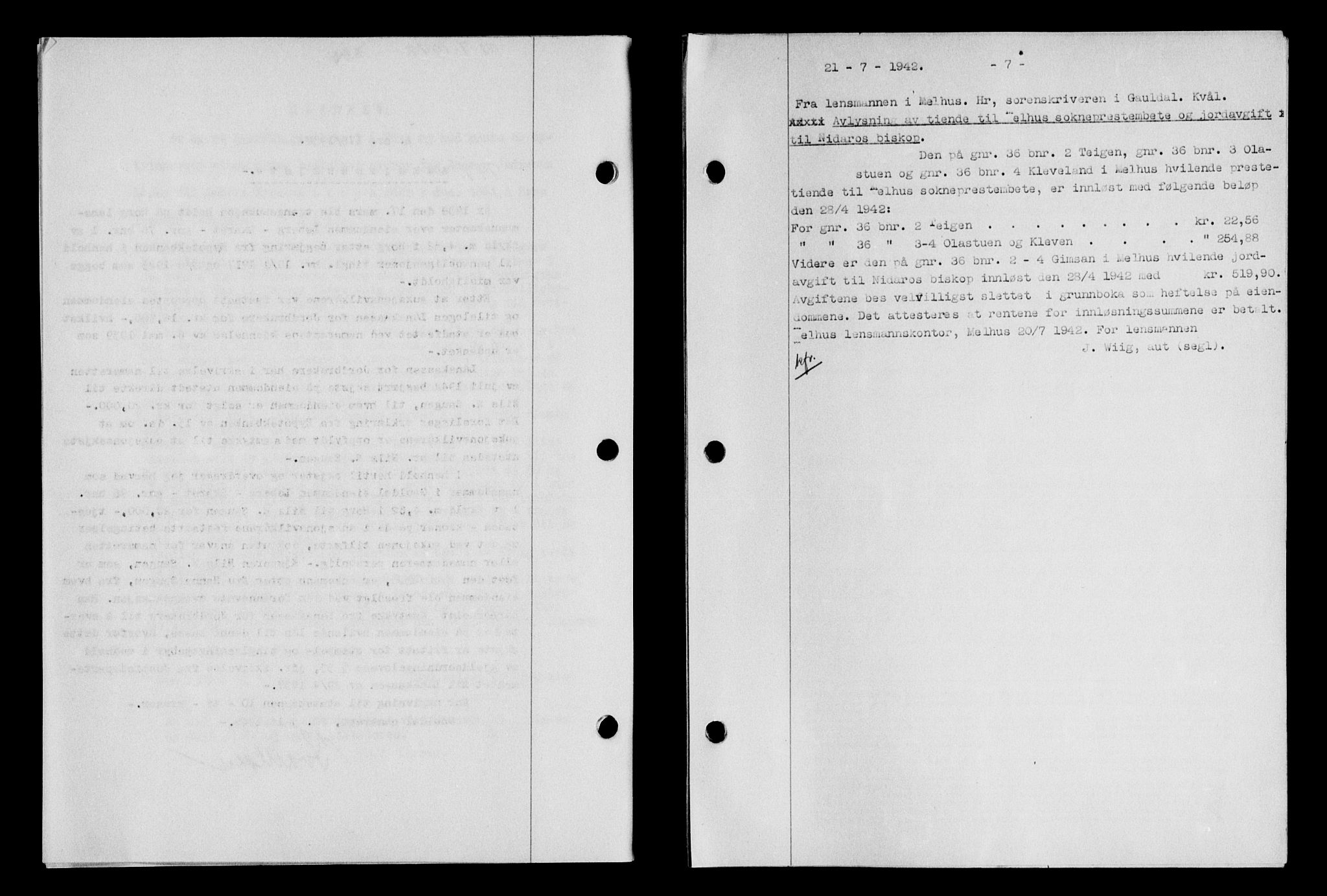 Gauldal sorenskriveri, SAT/A-0014/1/2/2C/L0055: Pantebok nr. 60, 1942-1942, Dagboknr: 948/1942