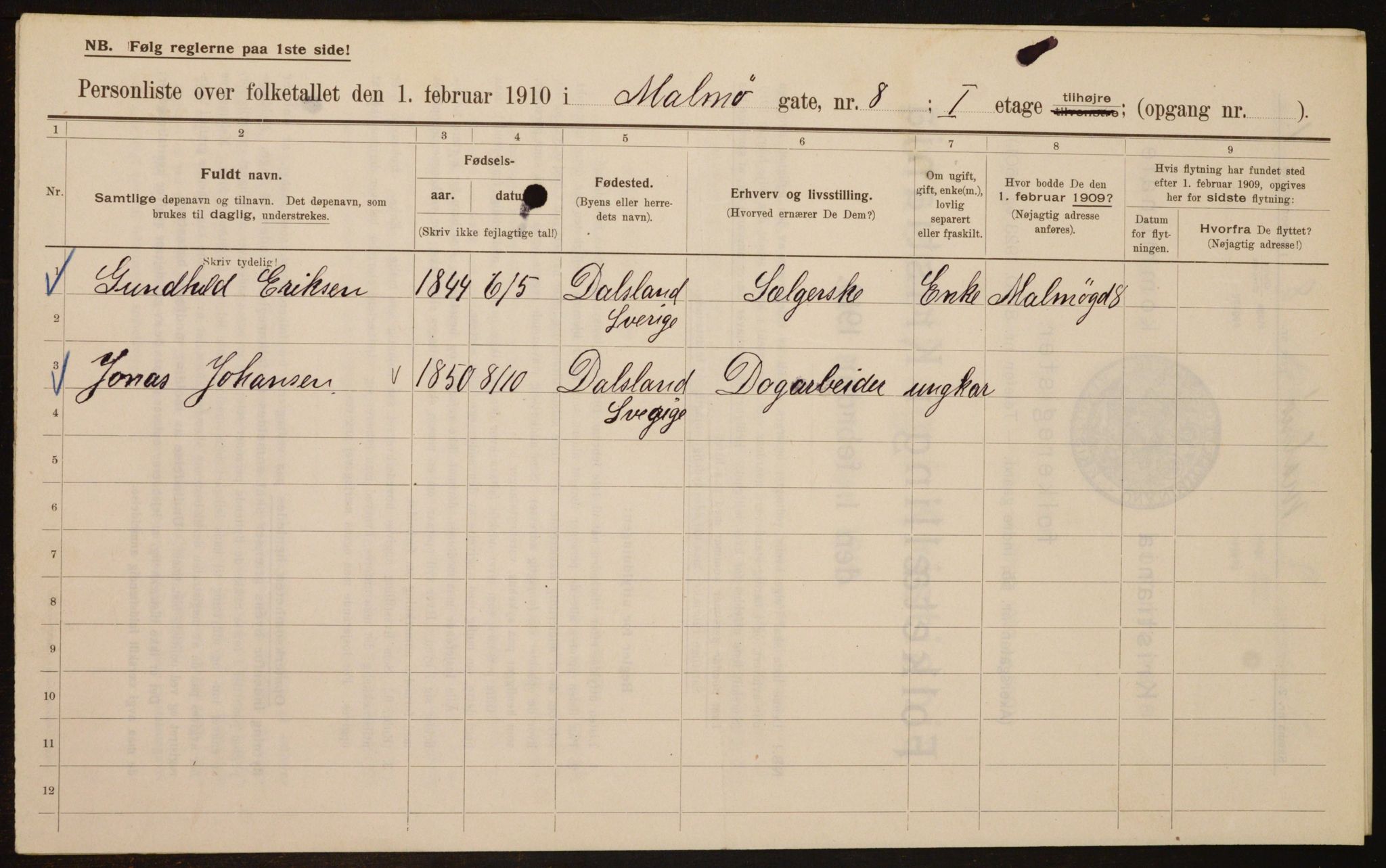 OBA, Kommunal folketelling 1.2.1910 for Kristiania, 1910, s. 58013