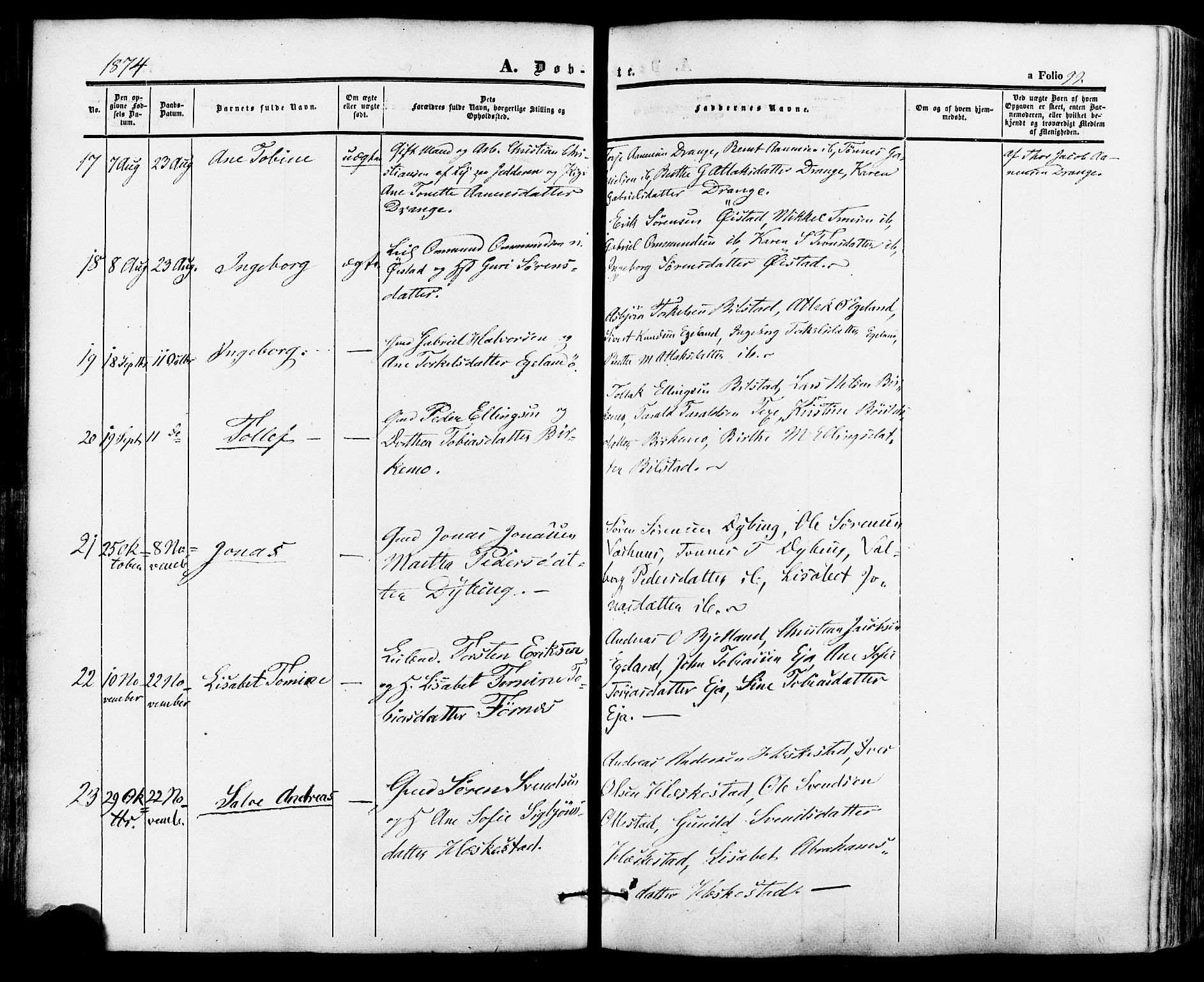 Lund sokneprestkontor, AV/SAST-A-101809/S06/L0010: Ministerialbok nr. A 9, 1854-1886, s. 99