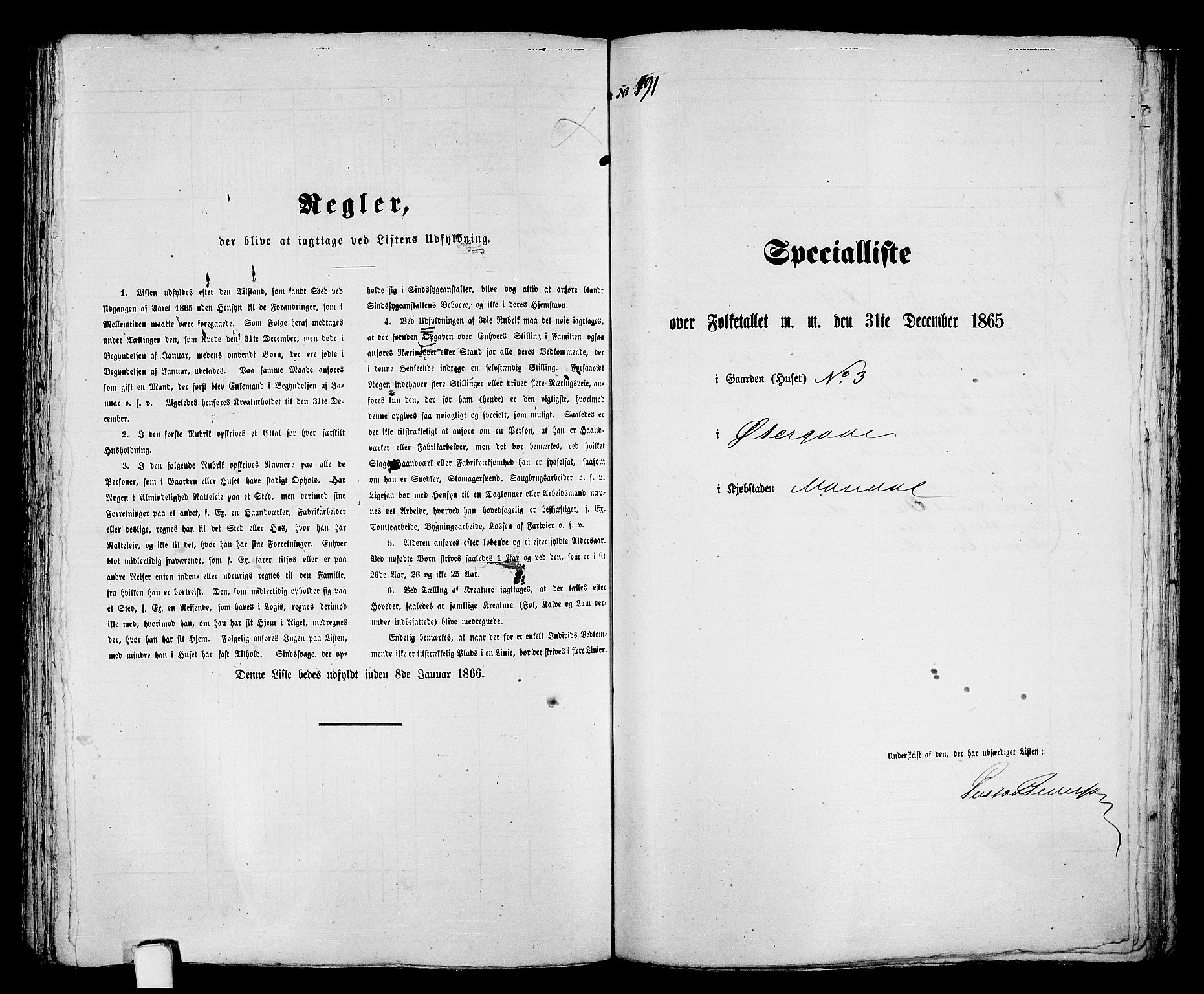 RA, Folketelling 1865 for 1002B Mandal prestegjeld, Mandal ladested, 1865, s. 384