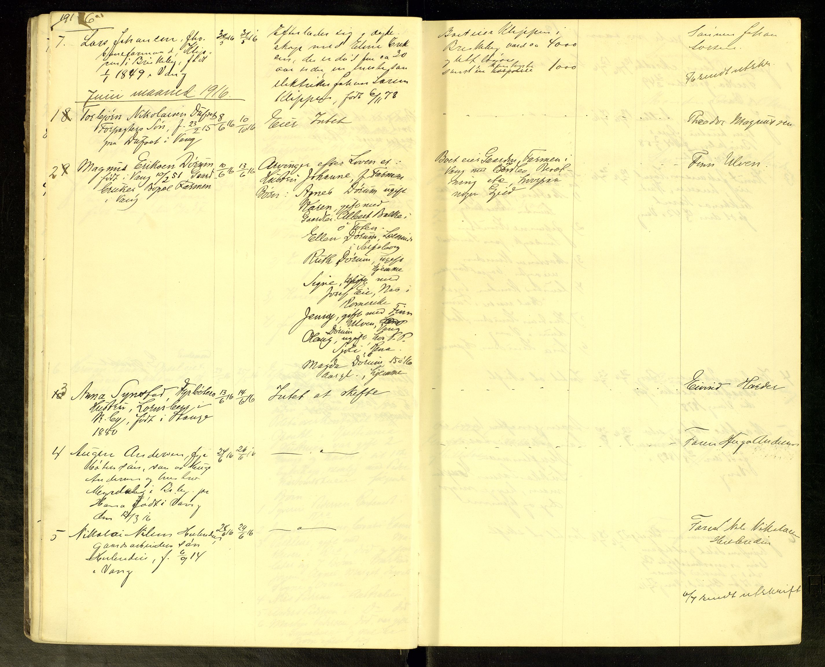 Vang, Hedmark, lensmannskontor, AV/SAH-LHV-018/H/Ha/L0007: Dødsfallsprotokoll, 1915-1925