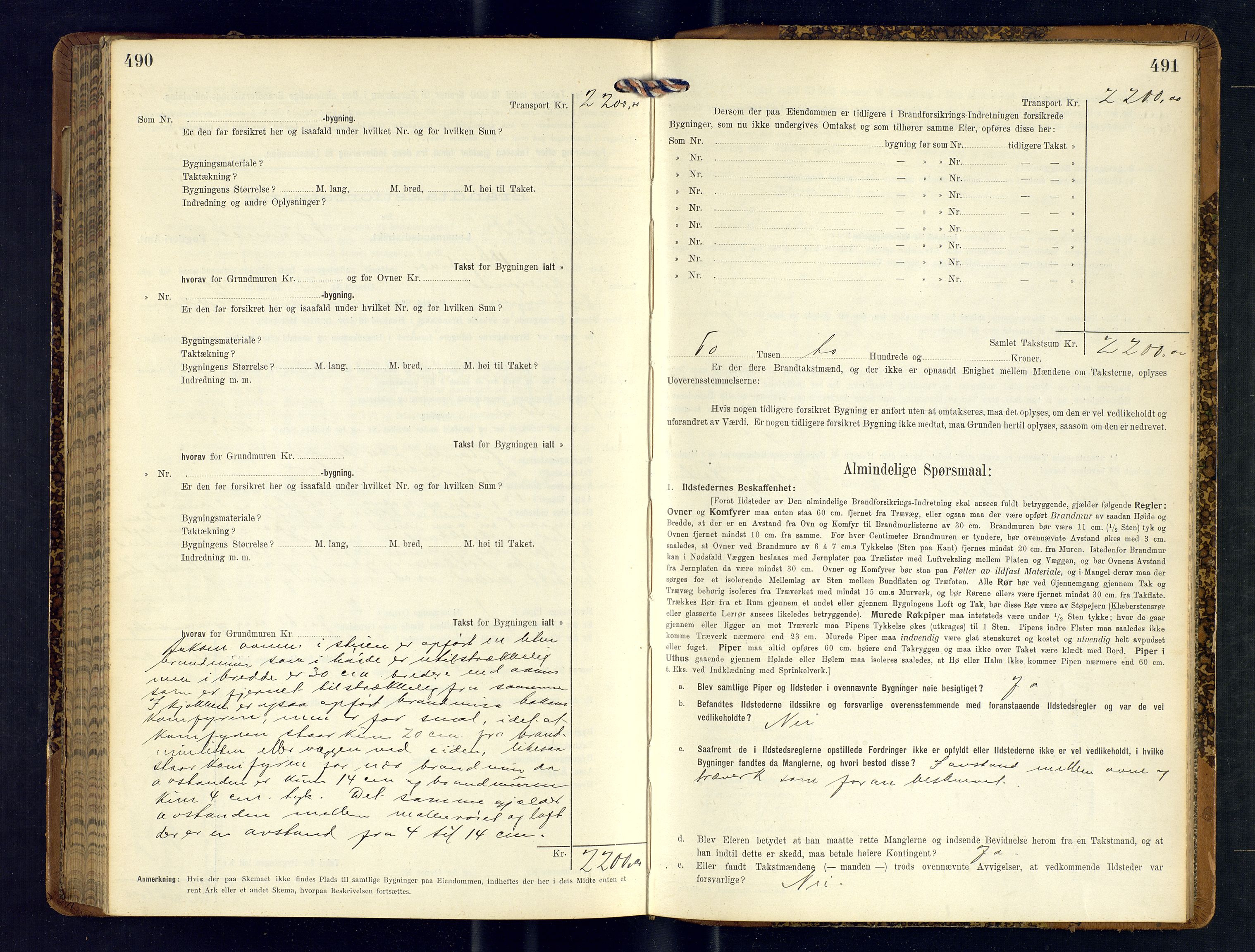 Ibestad lensmannskontor, SATØ/S-1499/F/Fv/Fvh/L0275: Branntakstprotokoller, 1915-1917, s. 490-491