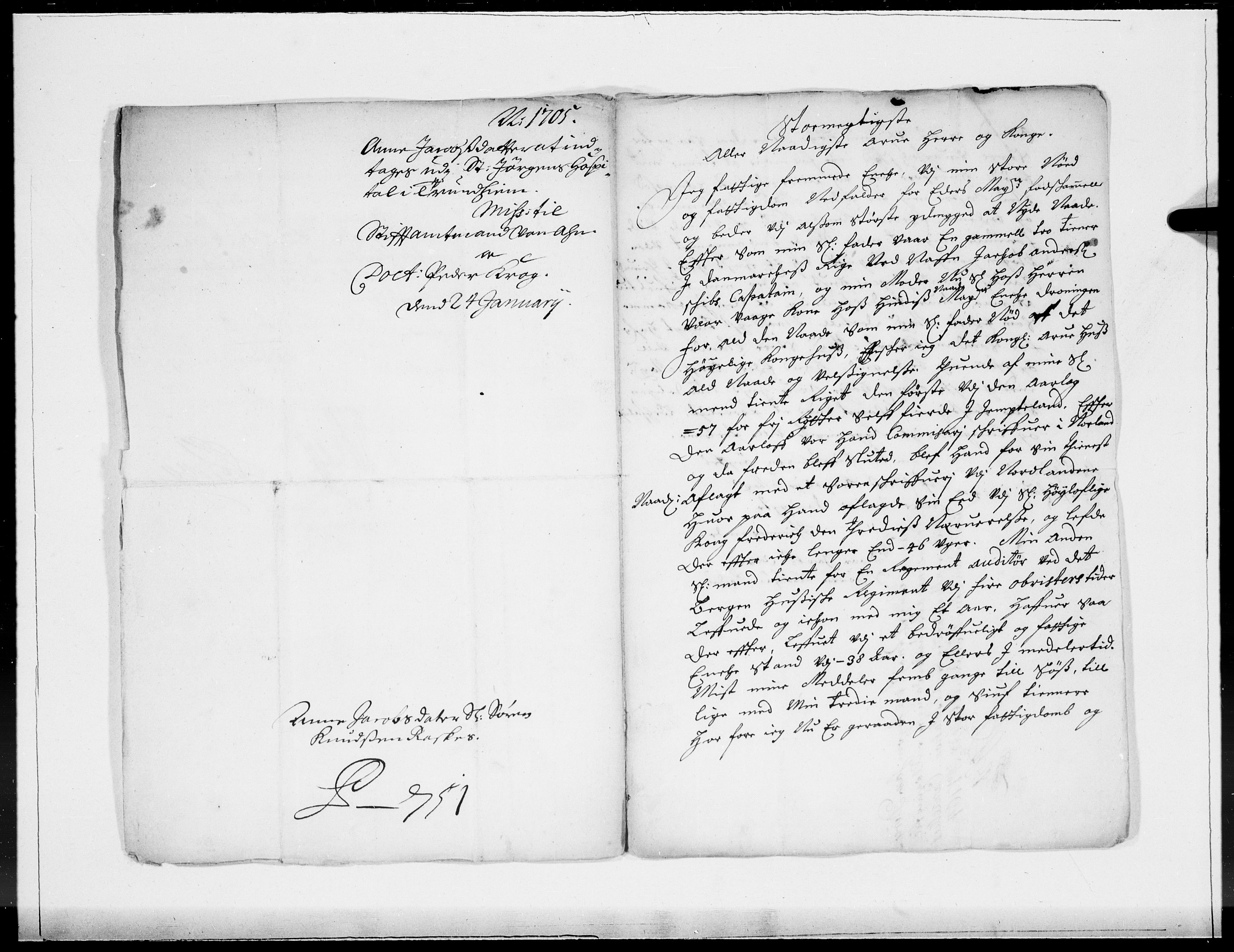 Danske Kanselli 1572-1799, AV/RA-EA-3023/F/Fc/Fcc/Fcca/L0058: Norske innlegg 1572-1799, 1705, s. 27