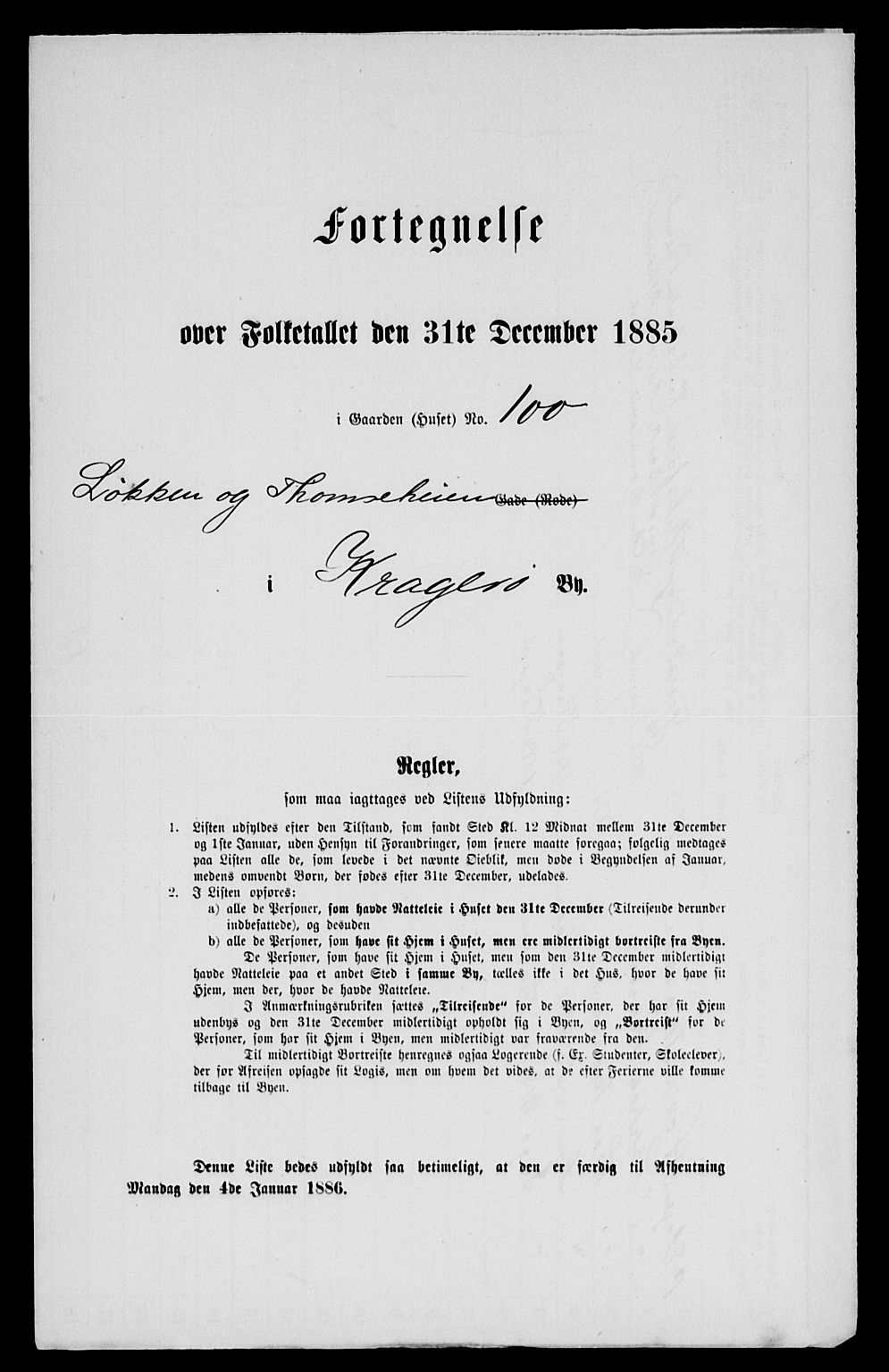SAKO, Folketelling 1885 for 0801 Kragerø kjøpstad, 1885, s. 852