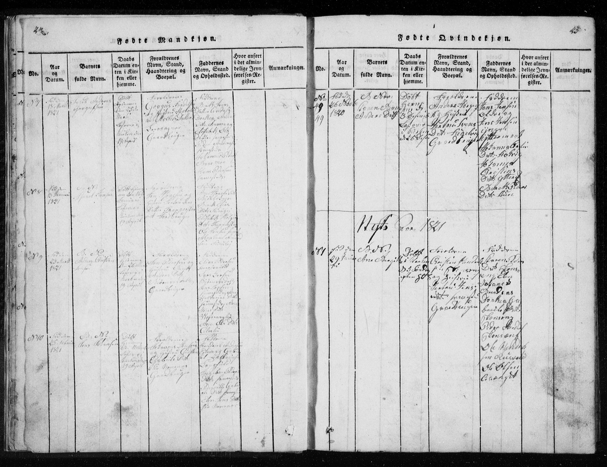 Ministerialprotokoller, klokkerbøker og fødselsregistre - Nordland, AV/SAT-A-1459/827/L0412: Klokkerbok nr. 827C01, 1820-1841, s. 24-25