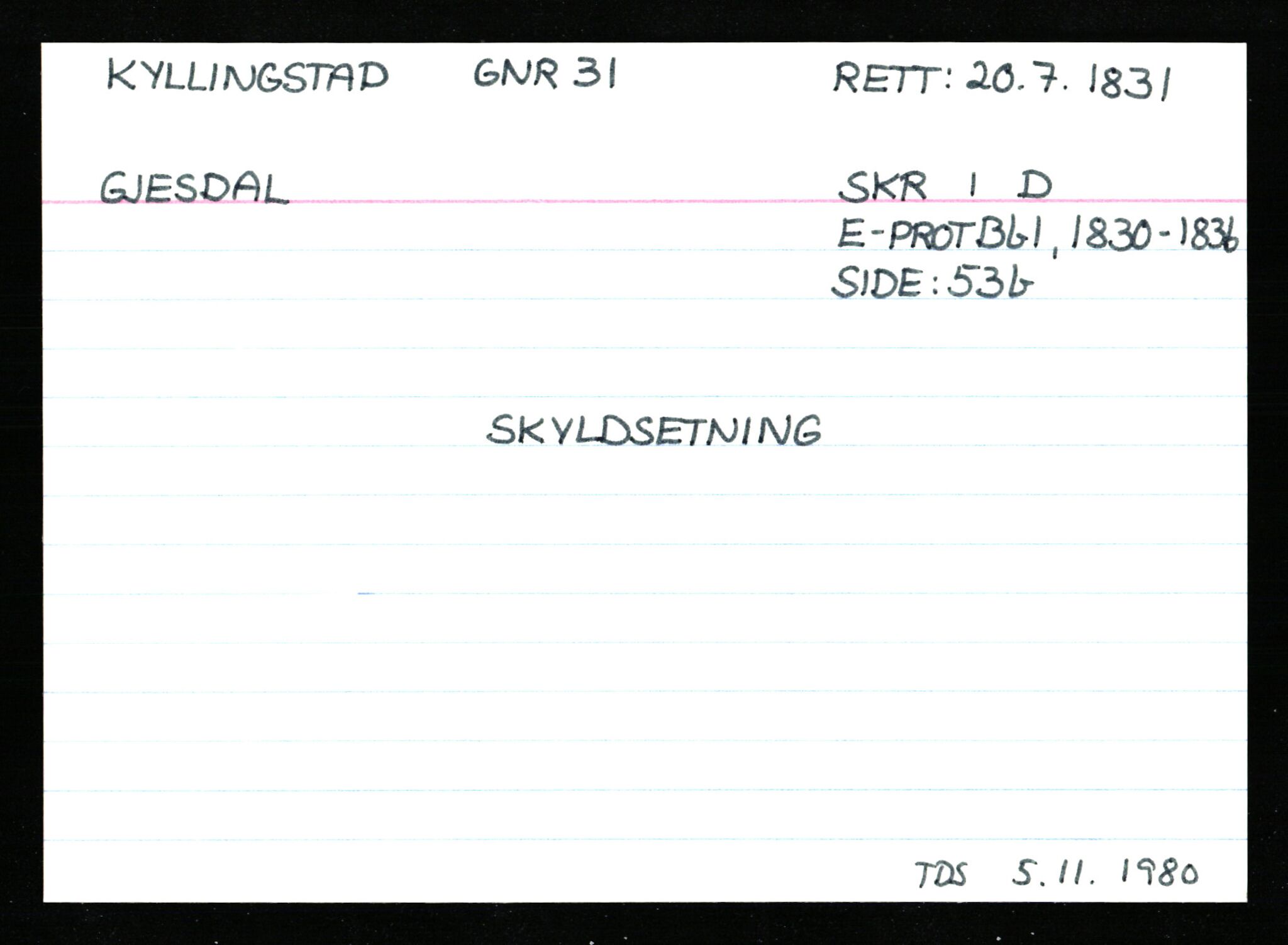 Statsarkivet i Stavanger, AV/SAST-A-101971/03/Y/Ym/L0033: Åstedskort sortert etter gårdsnavn: Kvelland - Lagestranden, 1600-1950, s. 473