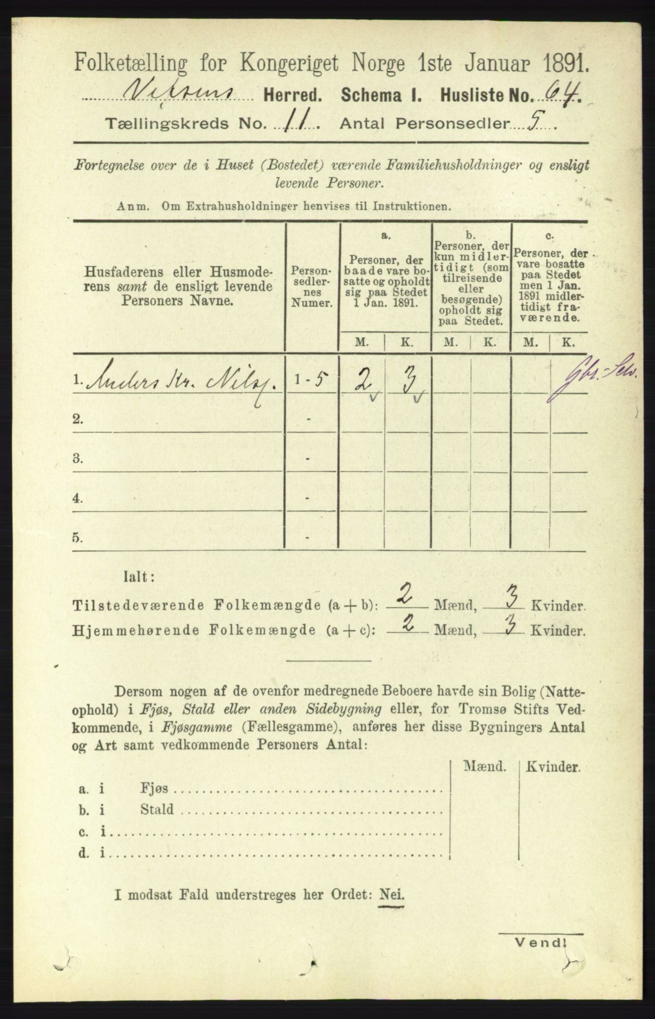 RA, Folketelling 1891 for 1824 Vefsn herred, 1891, s. 5656