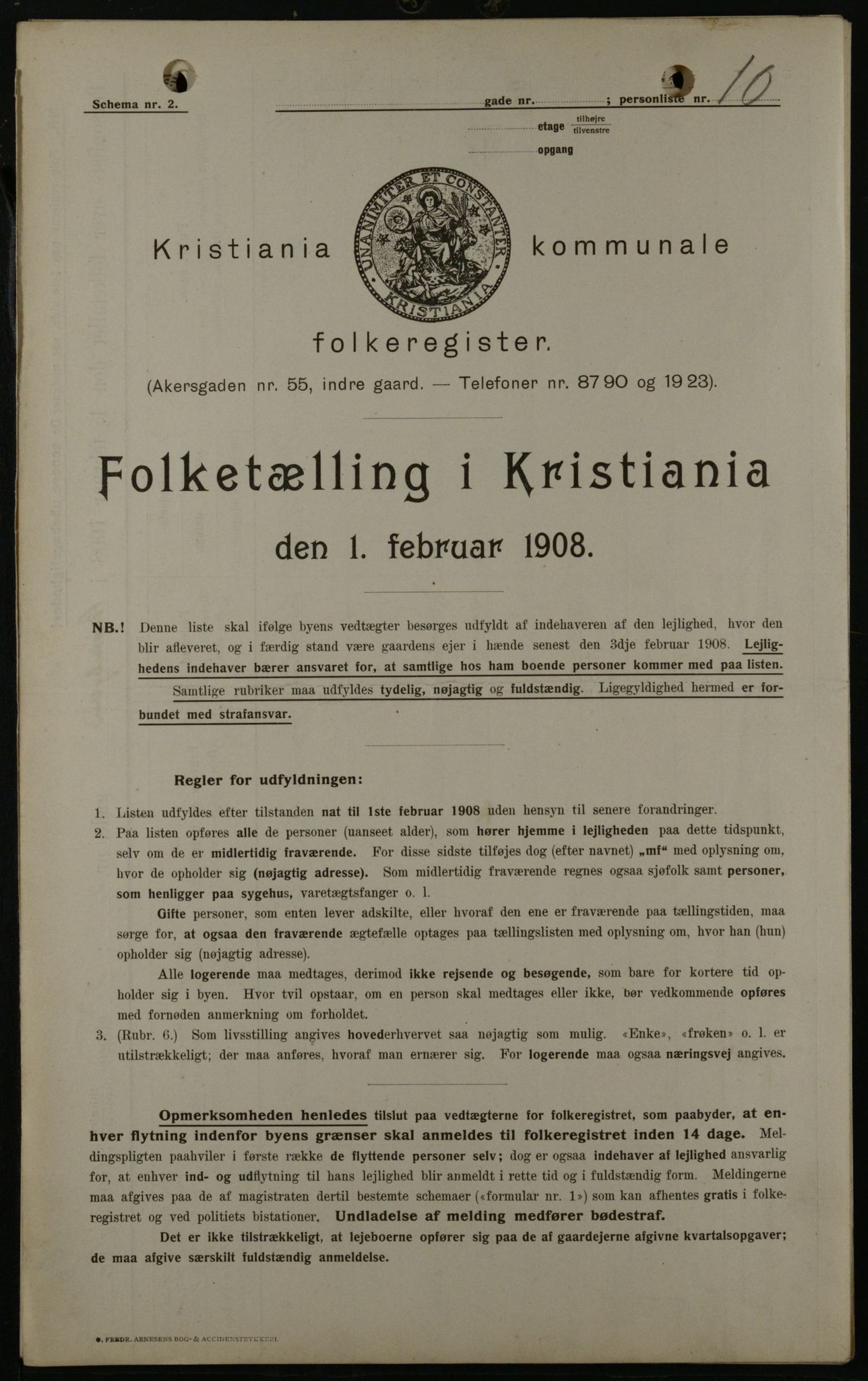 OBA, Kommunal folketelling 1.2.1908 for Kristiania kjøpstad, 1908, s. 8720