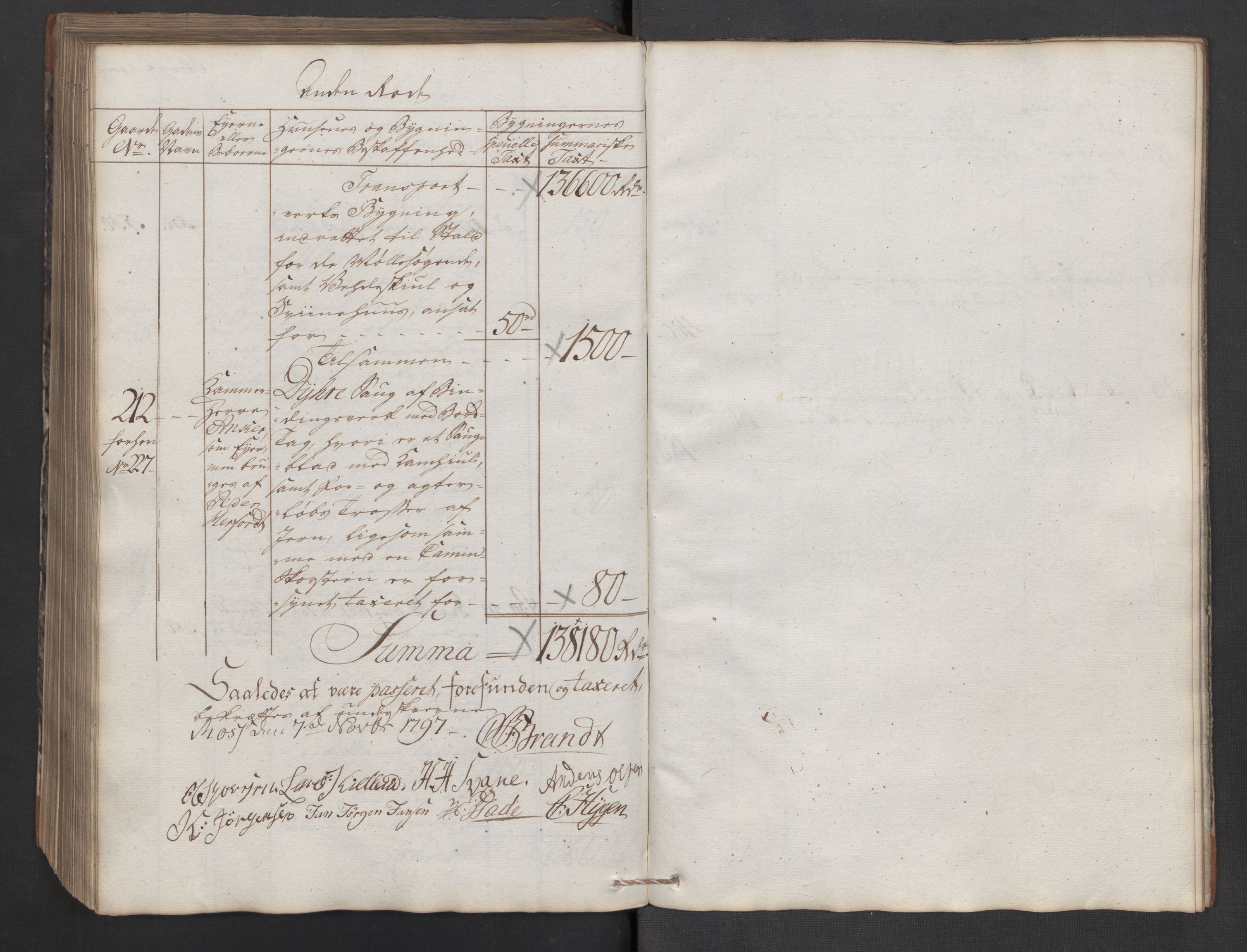 Kommersekollegiet, Brannforsikringskontoret 1767-1814, AV/RA-EA-5458/F/Fa/L0040/0005: Moss / Branntakstprotokoll, 1797, s. 282