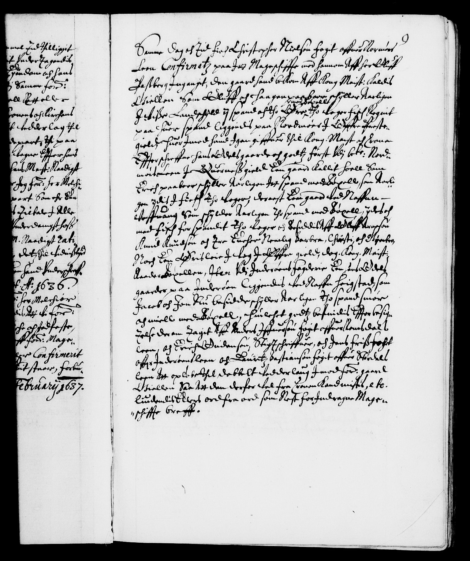 Danske Kanselli 1572-1799, AV/RA-EA-3023/F/Fc/Fca/Fcaa/L0006: Norske registre (mikrofilm), 1637-1642, s. 9a