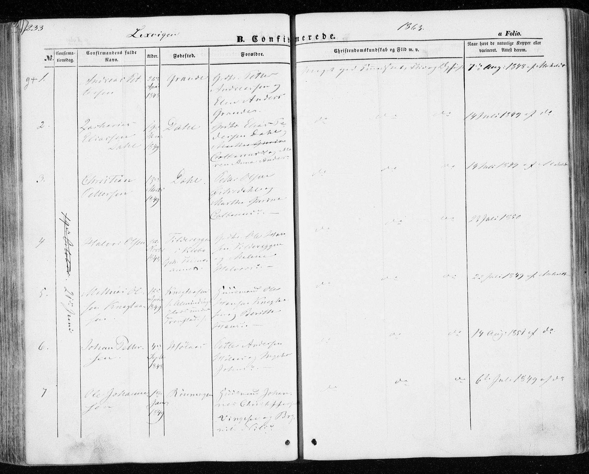 Ministerialprotokoller, klokkerbøker og fødselsregistre - Nord-Trøndelag, SAT/A-1458/701/L0008: Ministerialbok nr. 701A08 /1, 1854-1863, s. 233