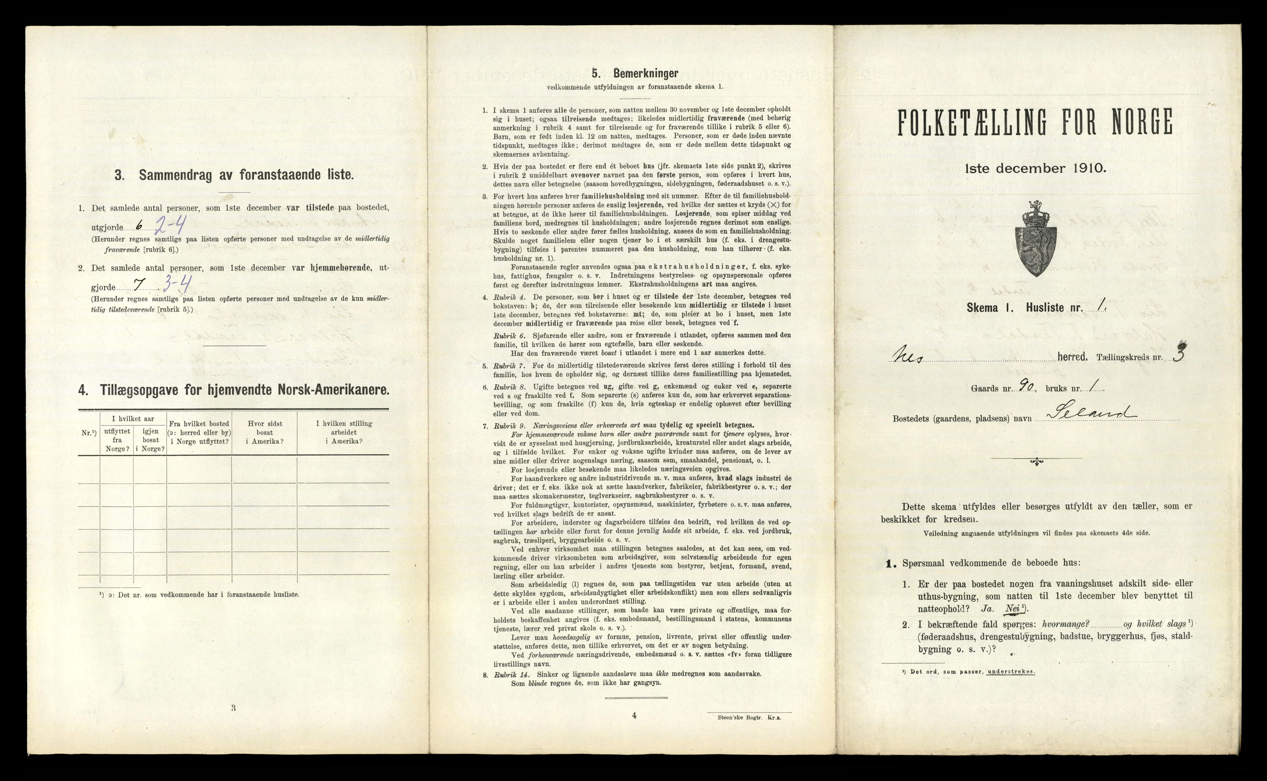 RA, Folketelling 1910 for 1043 Nes herred, 1910, s. 201