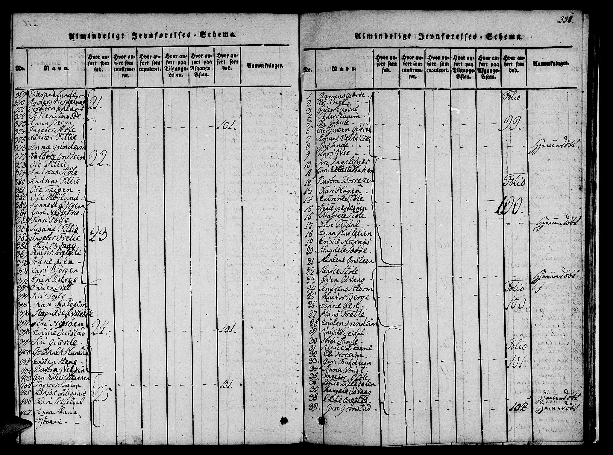 Etne sokneprestembete, AV/SAB-A-75001/H/Haa: Ministerialbok nr. A 6, 1815-1831, s. 331