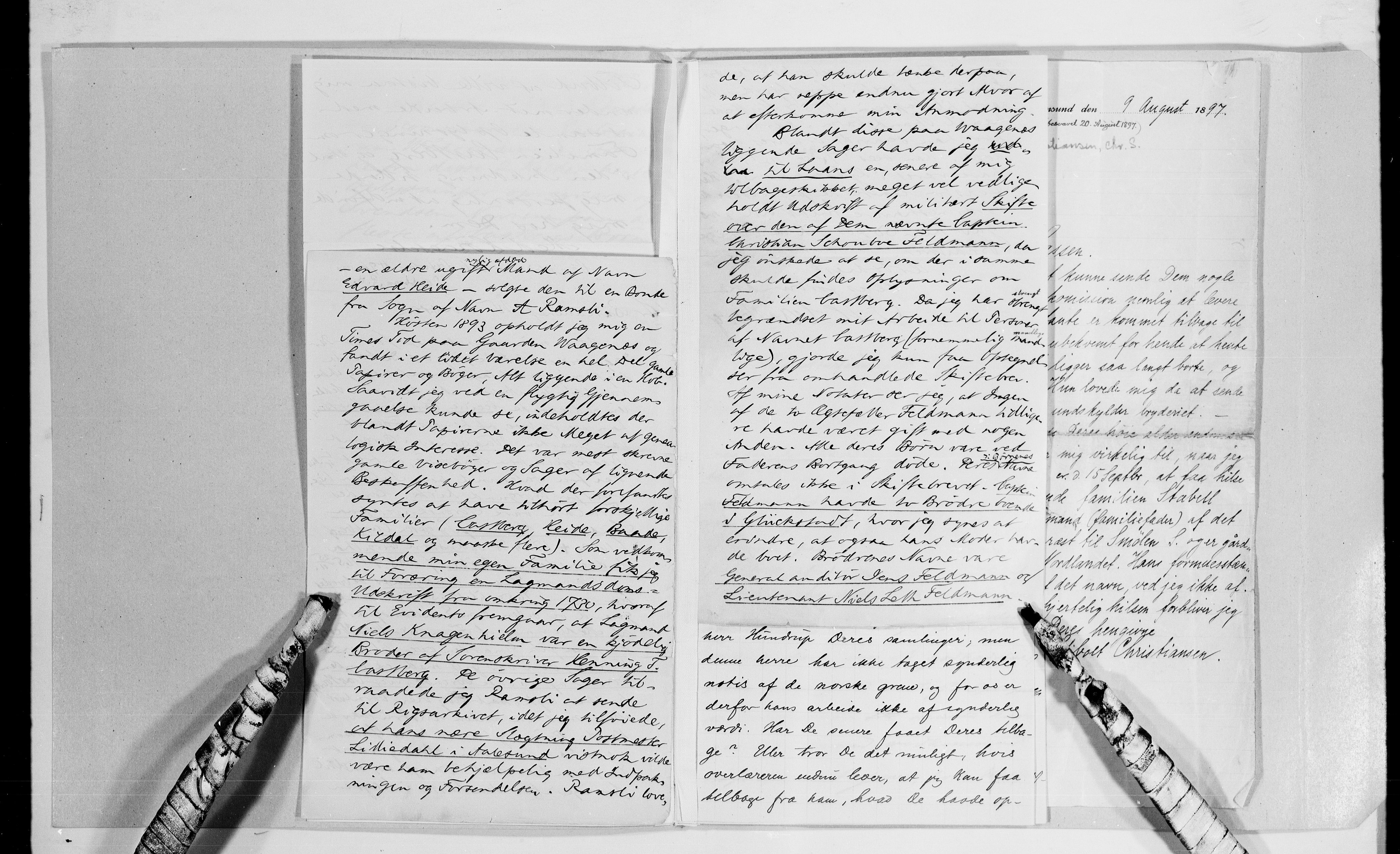 Lassens samlinger, AV/RA-PA-0051/G/L0096: Alfabetisk ordnede brev til Wilhelm Lassen: Castberg - Erlandsen, 1815-1907, s. 8