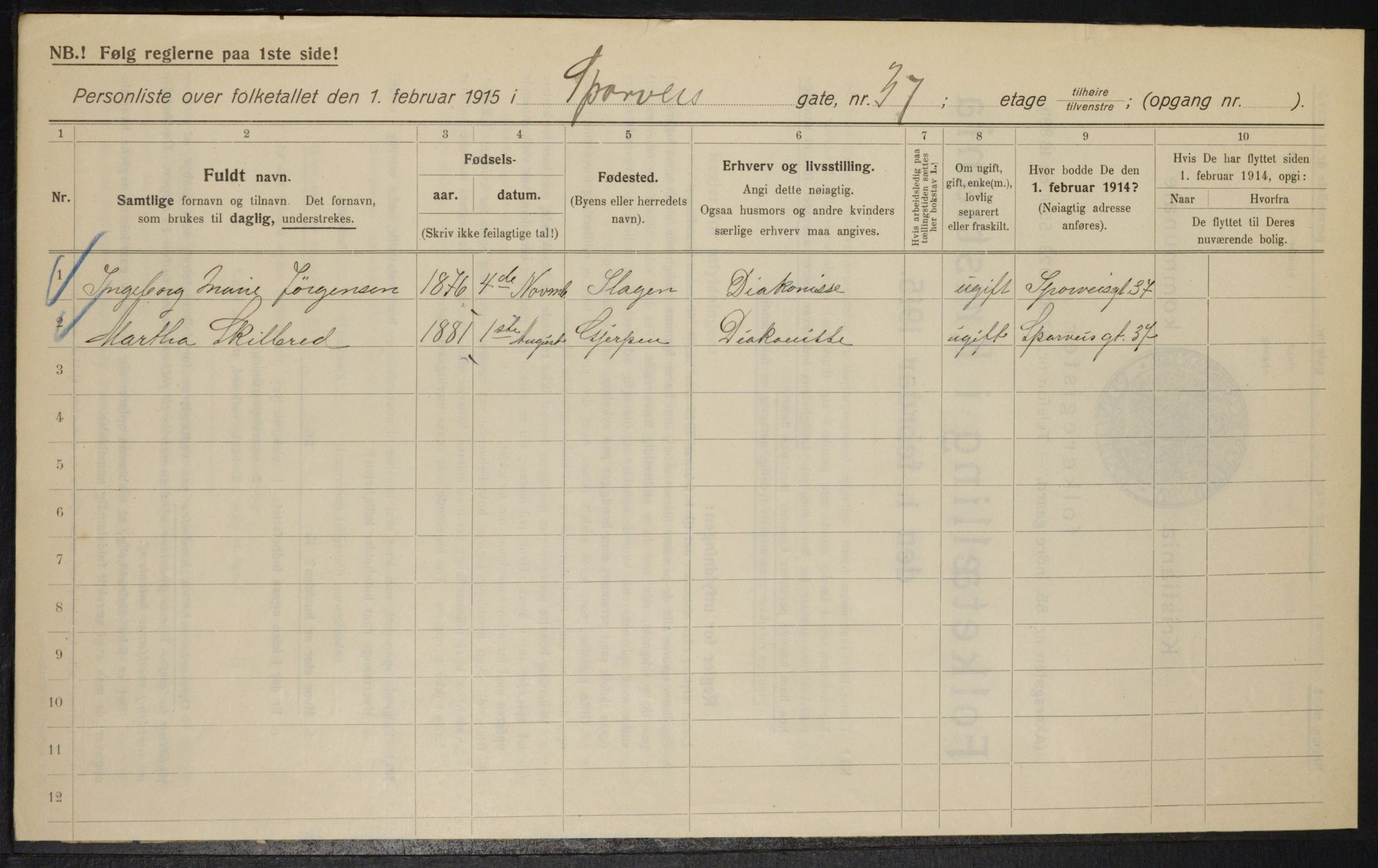 OBA, Kommunal folketelling 1.2.1915 for Kristiania, 1915, s. 100556