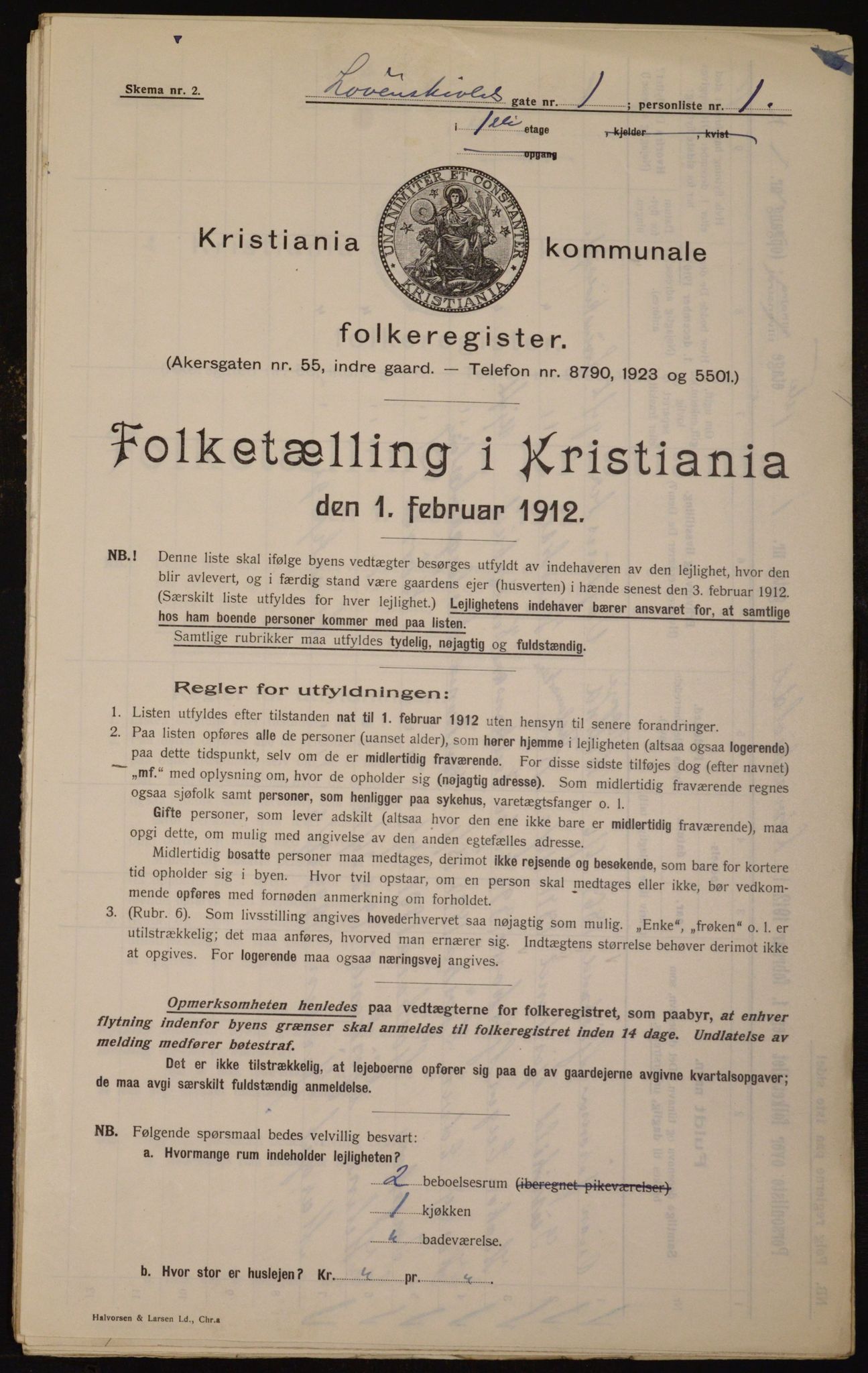 OBA, Kommunal folketelling 1.2.1912 for Kristiania, 1912, s. 59150