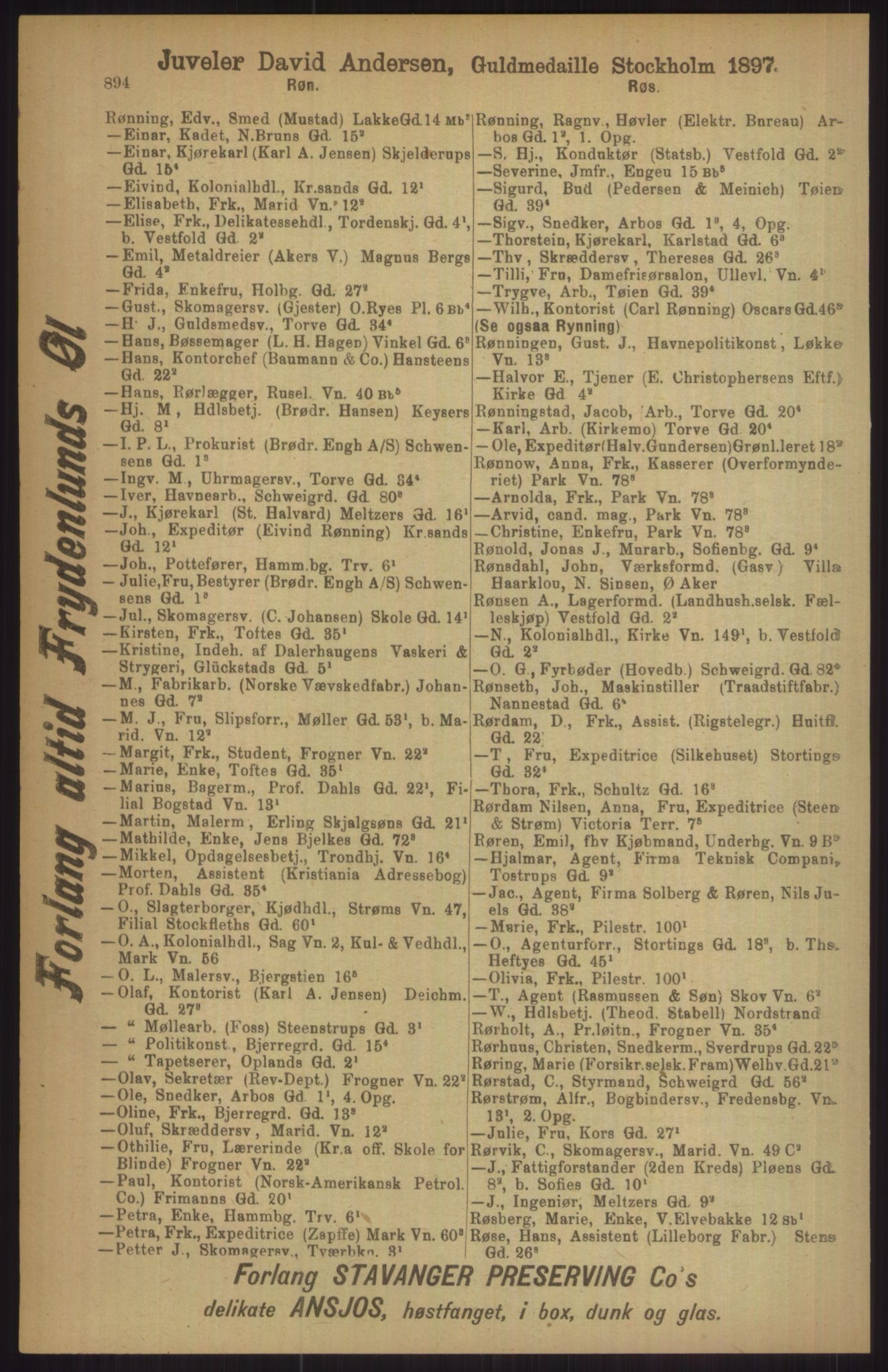 Kristiania/Oslo adressebok, PUBL/-, 1911, s. 894