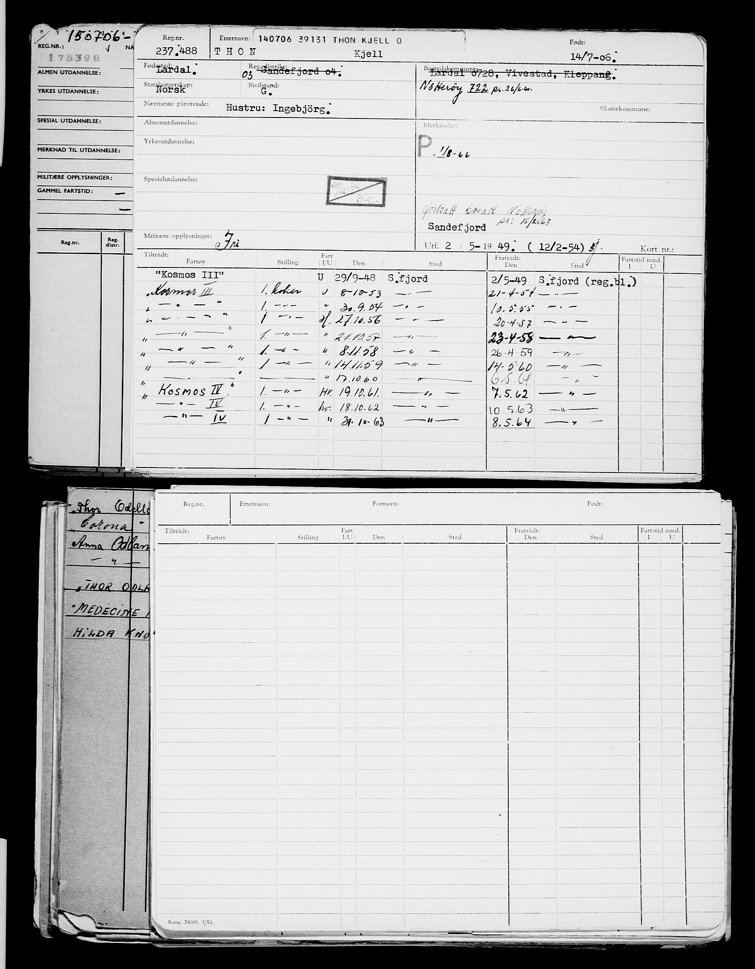 Direktoratet for sjømenn, AV/RA-S-3545/G/Gb/L0066: Hovedkort, 1906, s. 154