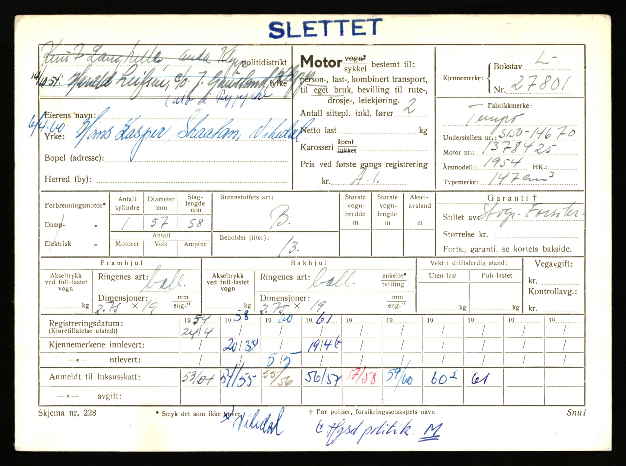 Stavanger trafikkstasjon, AV/SAST-A-101942/0/F/L0046: L-27800 - L-28399, 1930-1971, s. 5