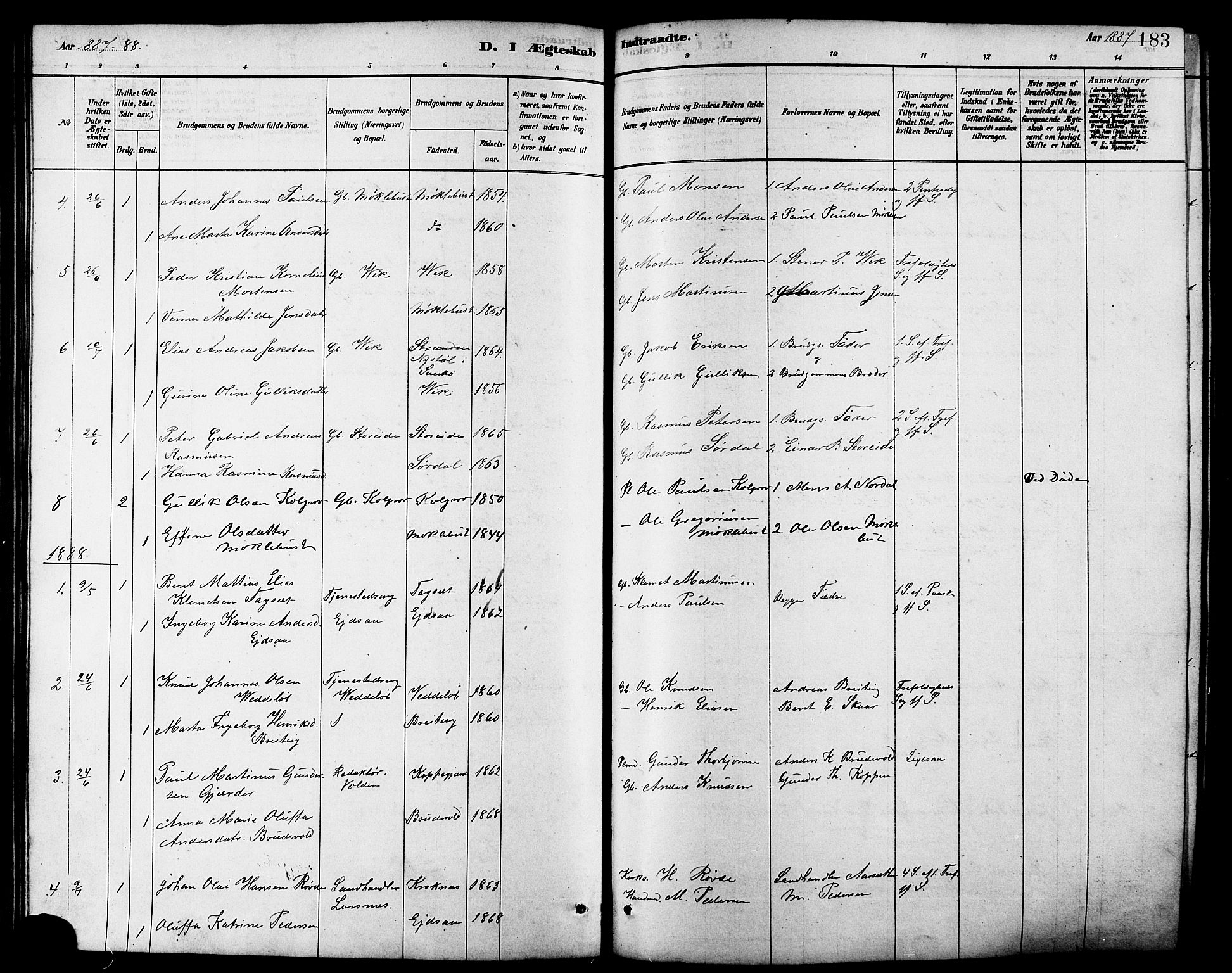 Ministerialprotokoller, klokkerbøker og fødselsregistre - Møre og Romsdal, SAT/A-1454/502/L0027: Klokkerbok nr. 502C01, 1878-1908, s. 183