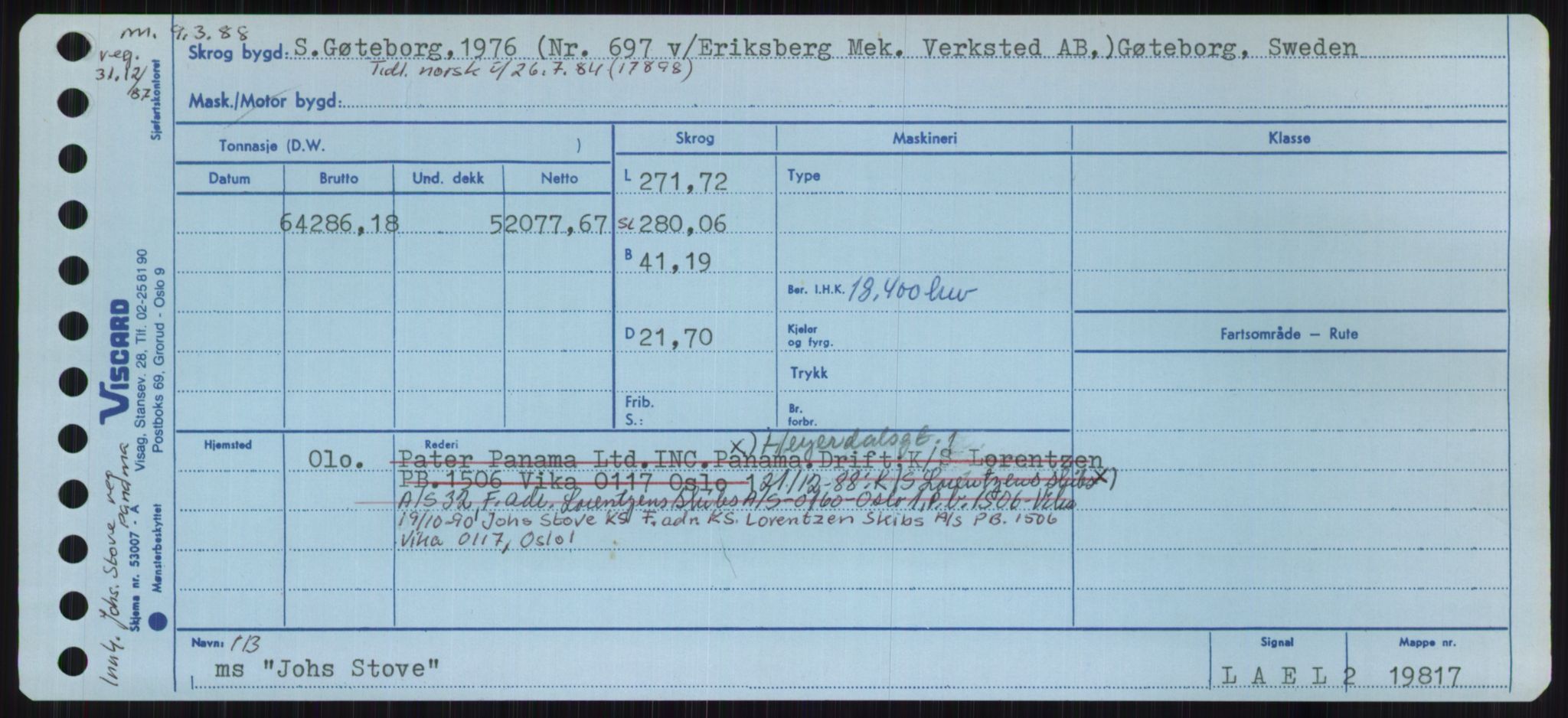 Sjøfartsdirektoratet med forløpere, Skipsmålingen, RA/S-1627/H/Ha/L0003/0001: Fartøy, Hilm-Mar / Fartøy, Hilm-Kol, s. 531