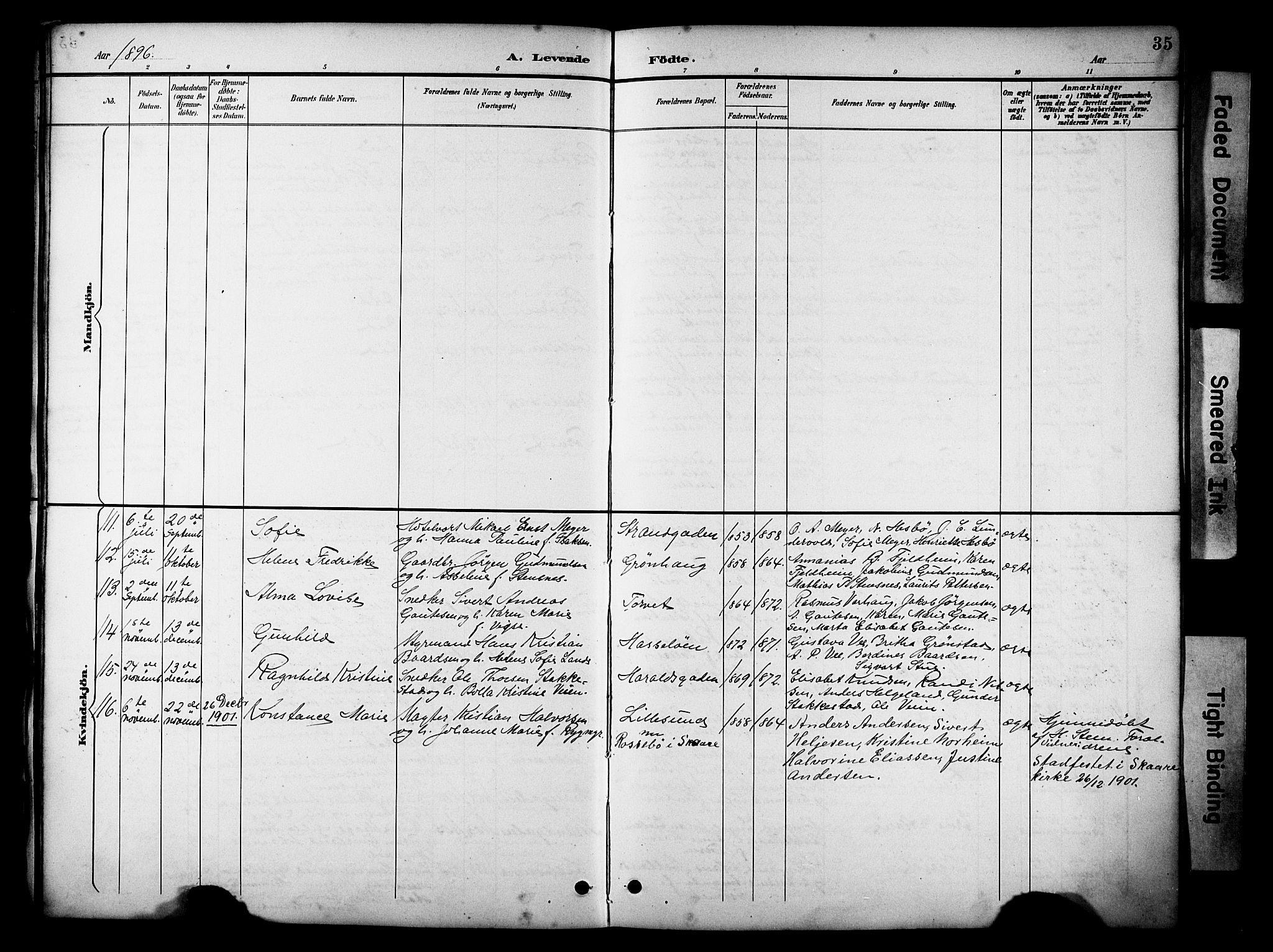 Haugesund sokneprestkontor, AV/SAST-A -101863/H/Ha/Hab/L0005: Klokkerbok nr. B 5, 1894-1908, s. 35