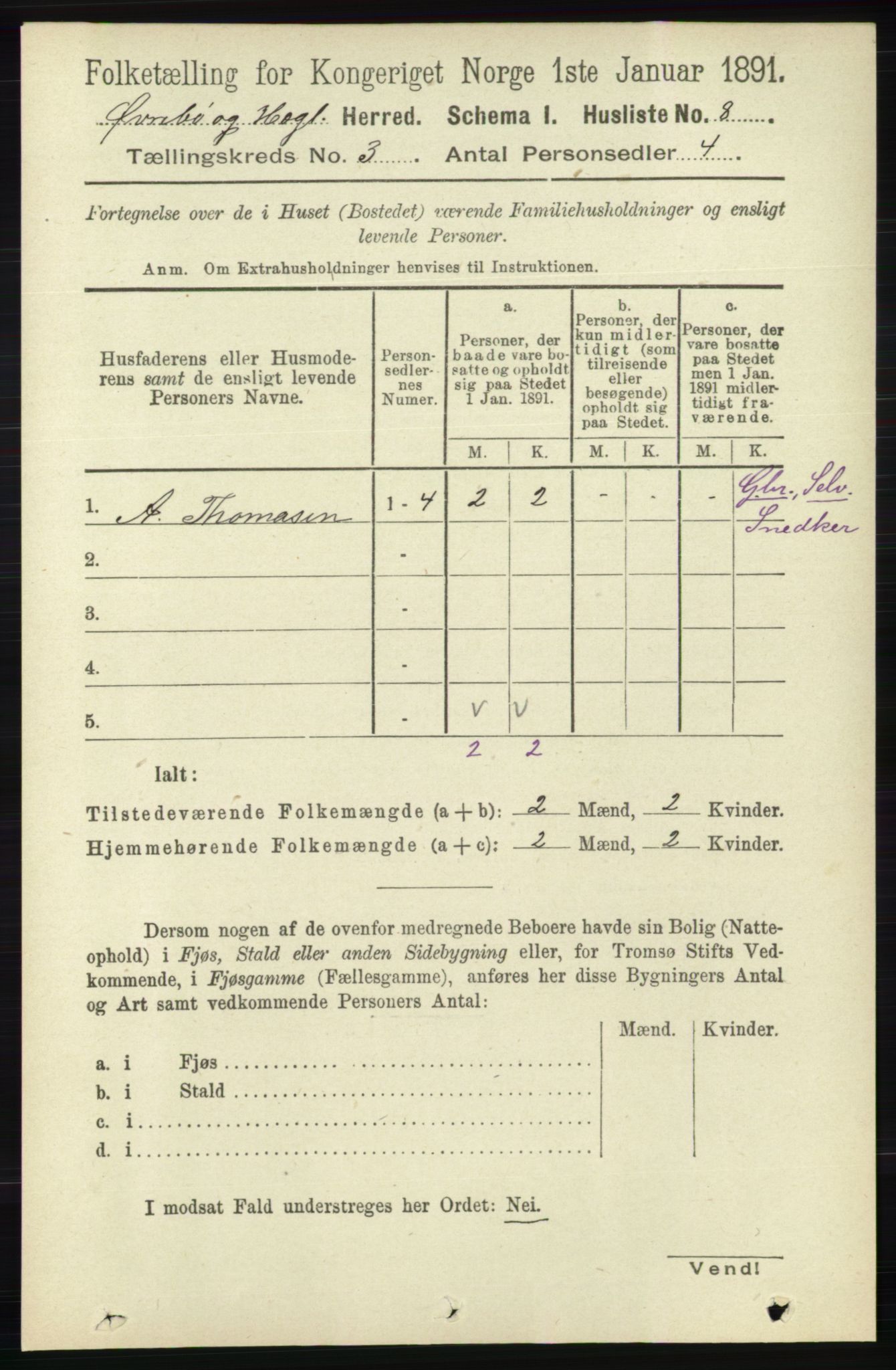 RA, Folketelling 1891 for 1016 Øvrebø og Hægeland herred, 1891, s. 506