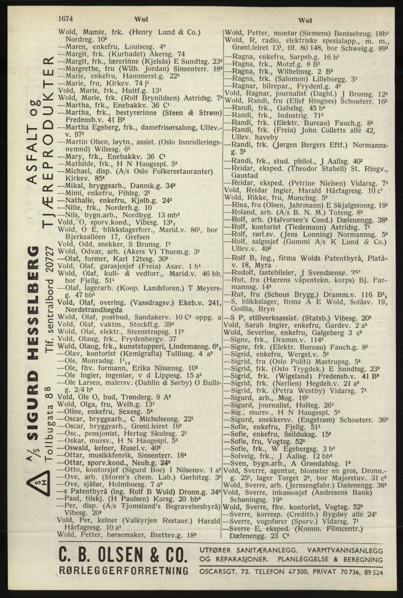 Kristiania/Oslo adressebok, PUBL/-, 1940, s. 1692