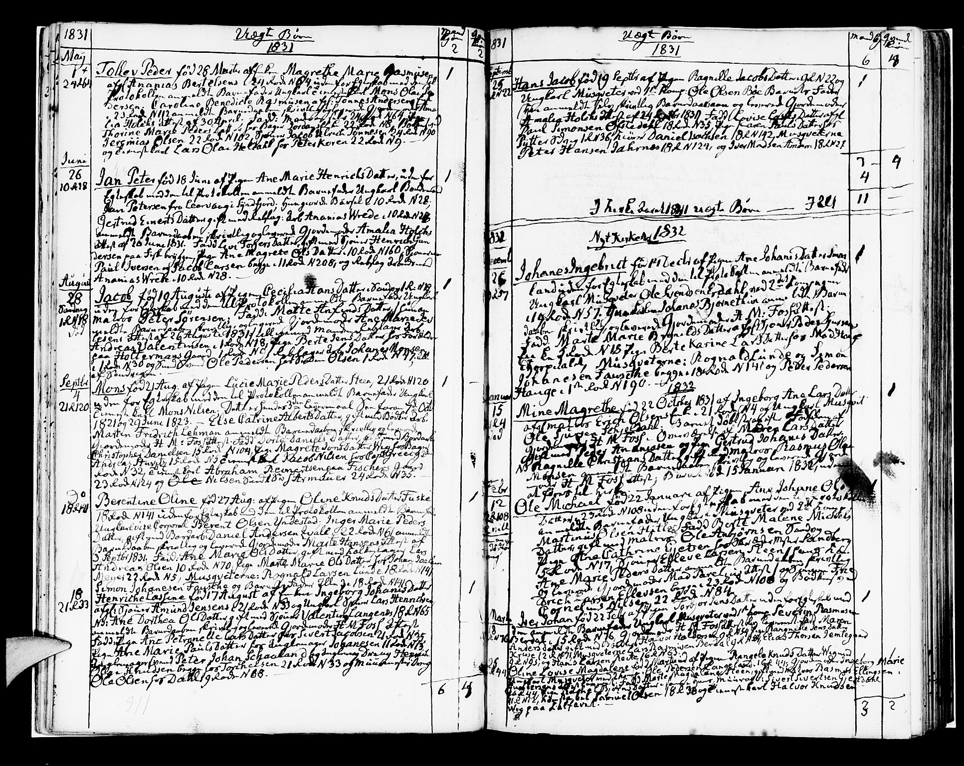Korskirken sokneprestembete, AV/SAB-A-76101/H/Hab: Klokkerbok nr. A 4, 1820-1832, s. 116