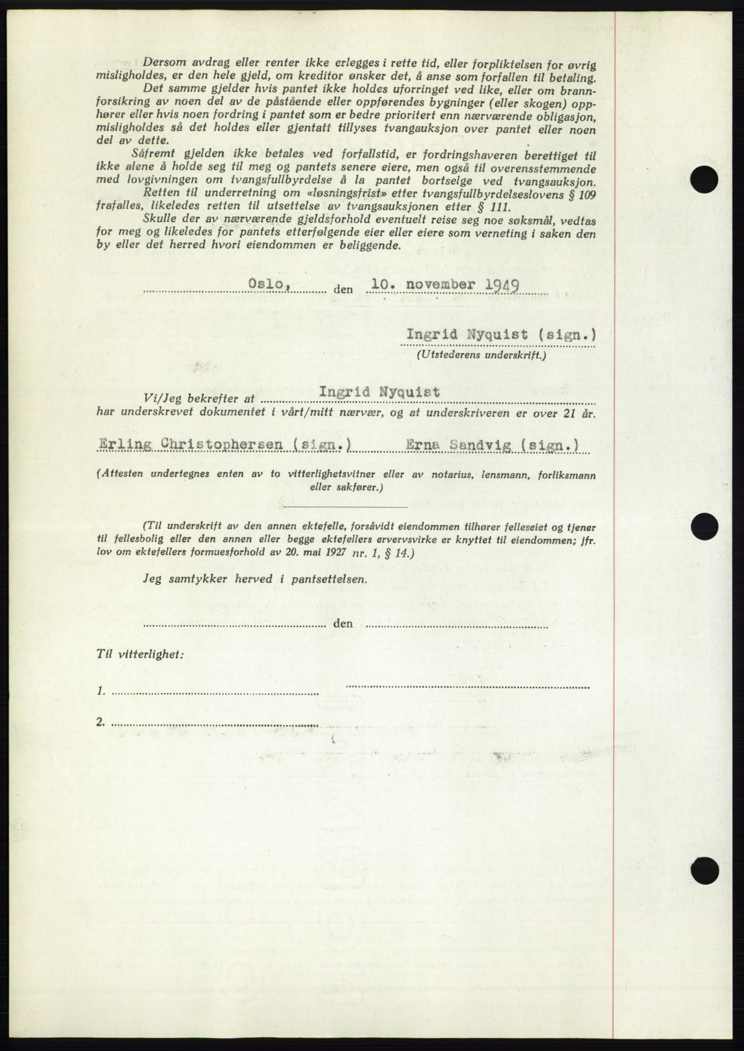 Moss sorenskriveri, SAO/A-10168: Pantebok nr. B23, 1949-1950, Dagboknr: 3542/1949