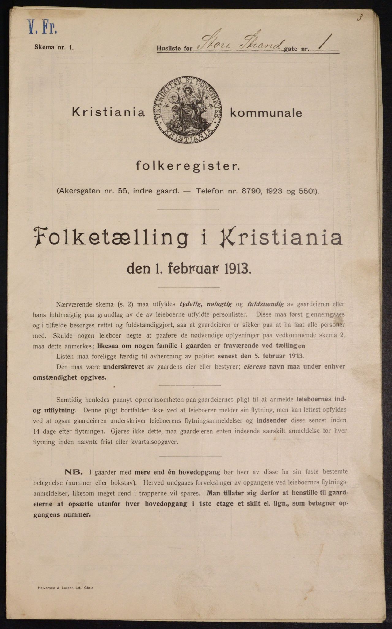 OBA, Kommunal folketelling 1.2.1913 for Kristiania, 1913, s. 102908