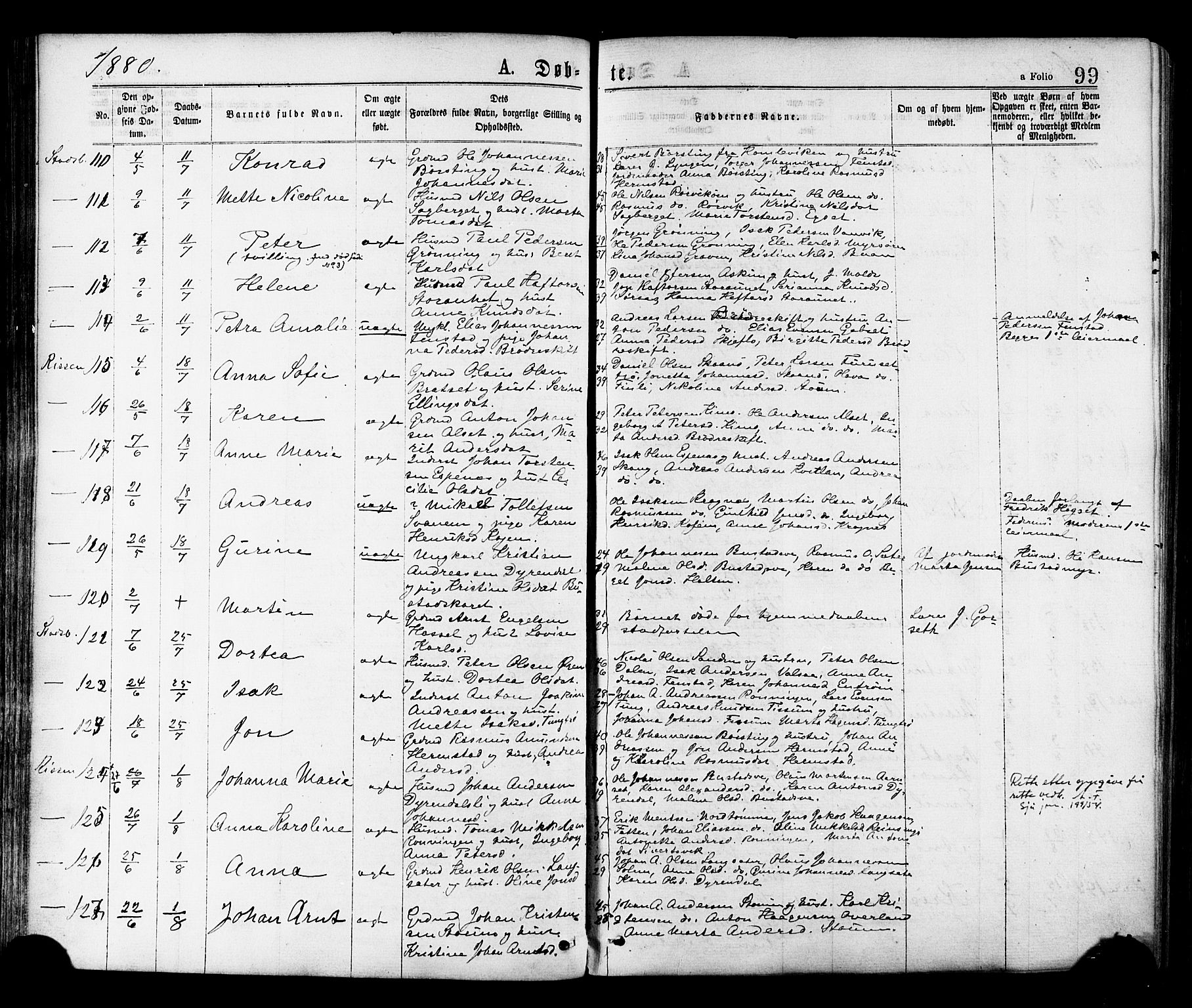 Ministerialprotokoller, klokkerbøker og fødselsregistre - Sør-Trøndelag, SAT/A-1456/646/L0613: Ministerialbok nr. 646A11, 1870-1884, s. 99