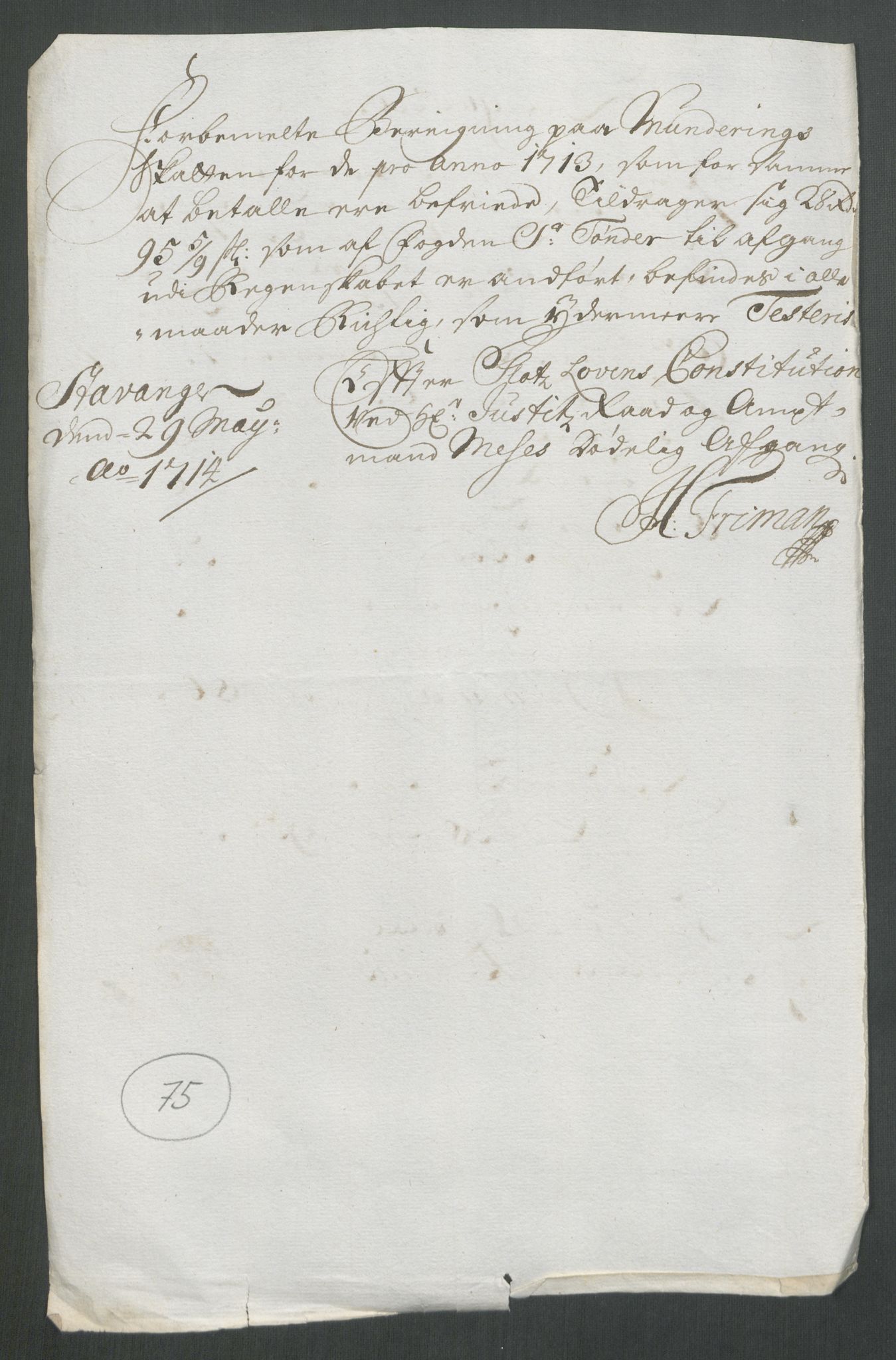 Rentekammeret inntil 1814, Reviderte regnskaper, Fogderegnskap, AV/RA-EA-4092/R47/L2866: Fogderegnskap Ryfylke, 1713, s. 372