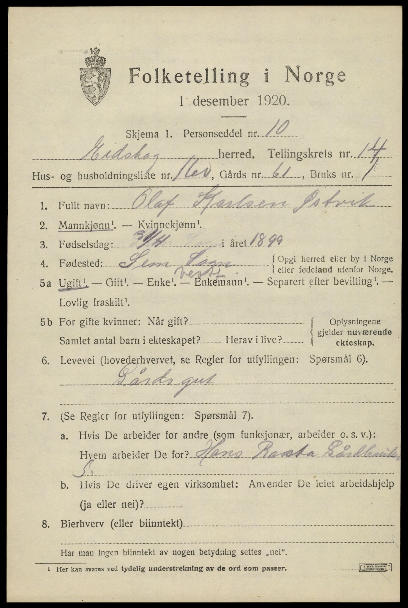 SAH, Folketelling 1920 for 0420 Eidskog herred, 1920, s. 15011