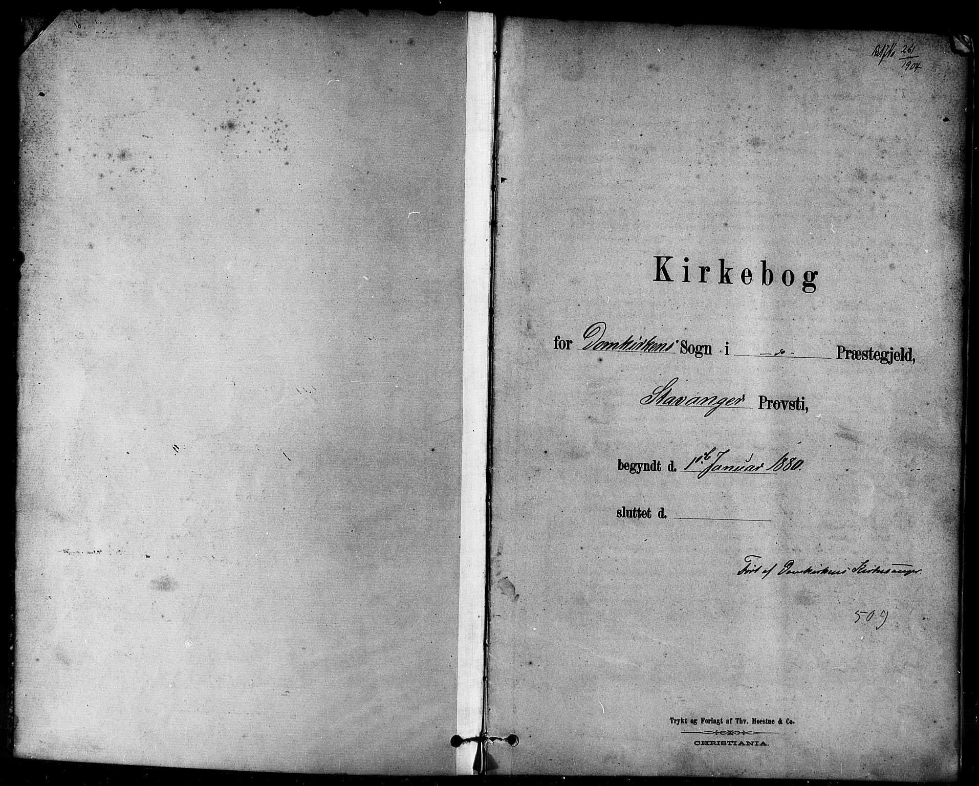 Domkirken sokneprestkontor, SAST/A-101812/001/30/30BB/L0015: Klokkerbok nr. B 15, 1880-1891