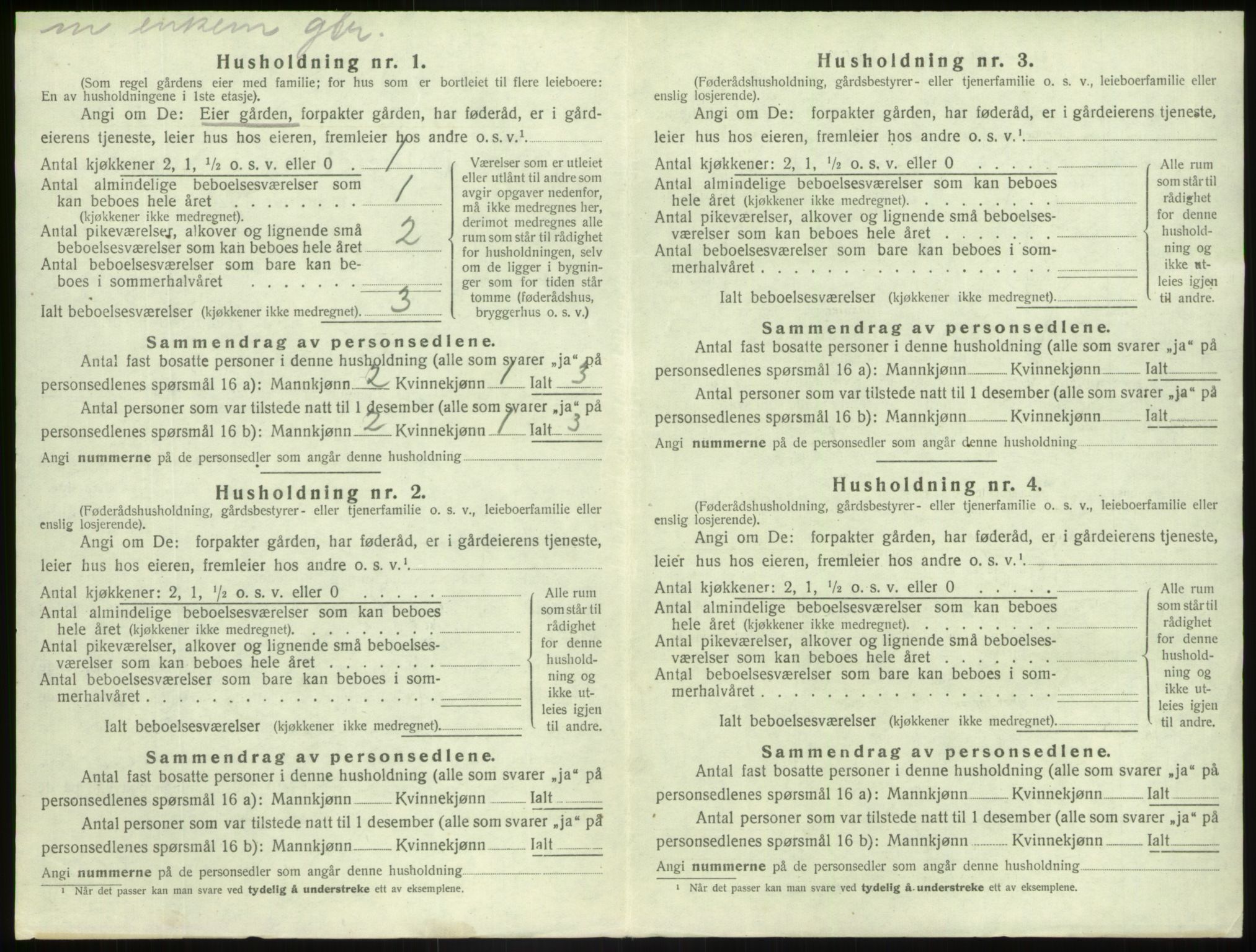 SAB, Folketelling 1920 for 1426 Luster herred, 1920, s. 427