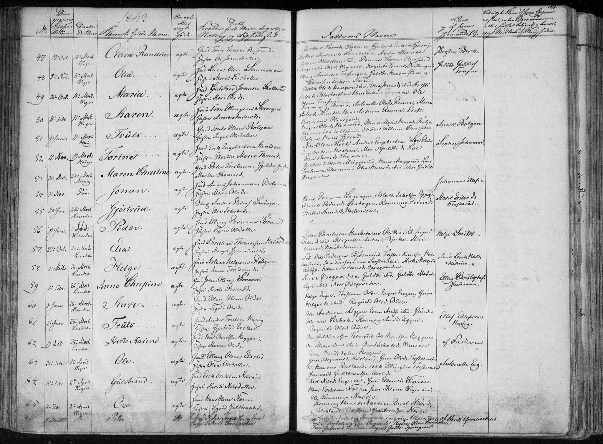Norderhov kirkebøker, AV/SAKO-A-237/F/Fa/L0010: Ministerialbok nr. 10, 1837-1847, s. 101